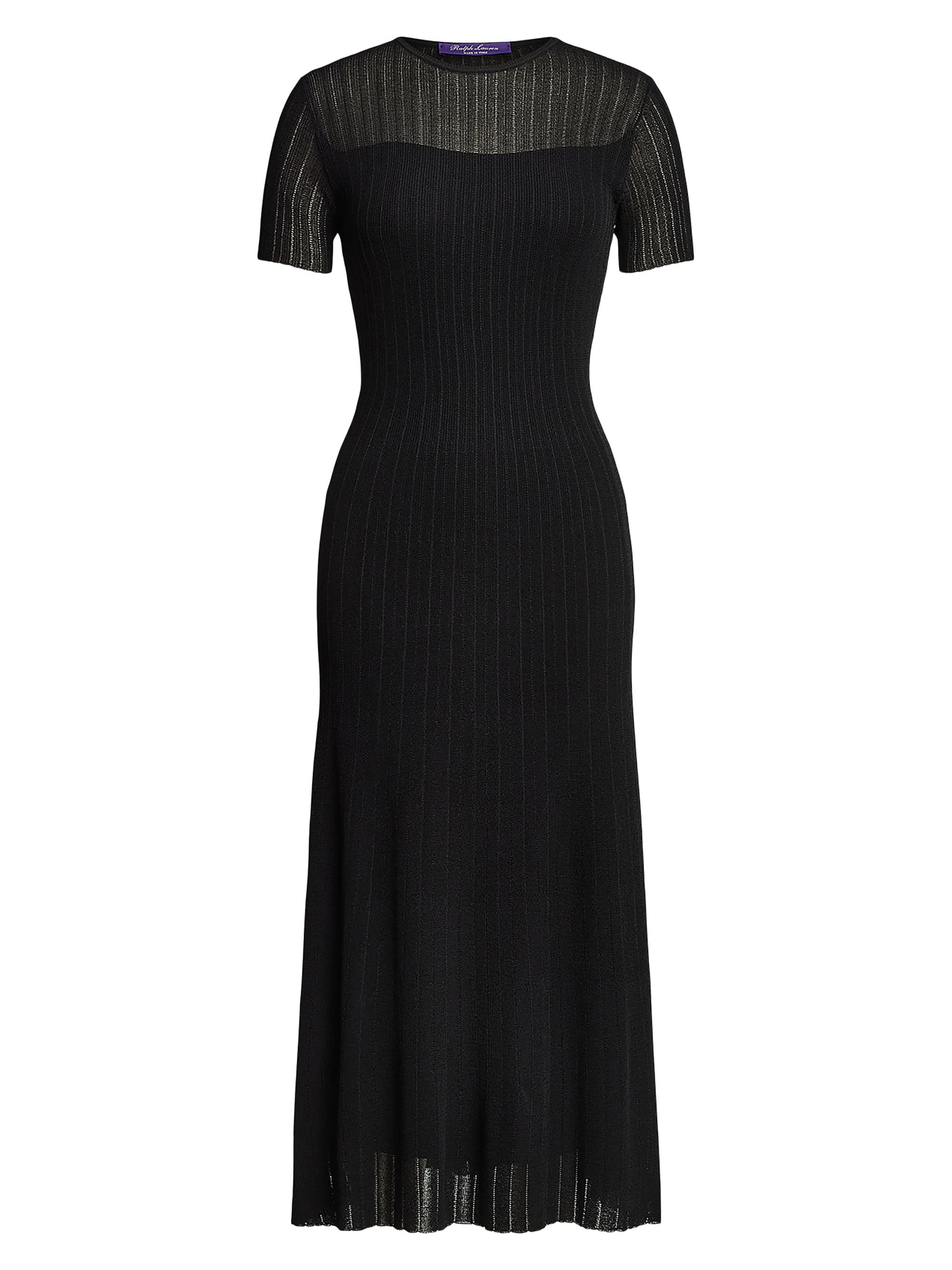 Ralph Lauren Collection Women's Sheer Chiffon Cocktail Dress - Lux Navy