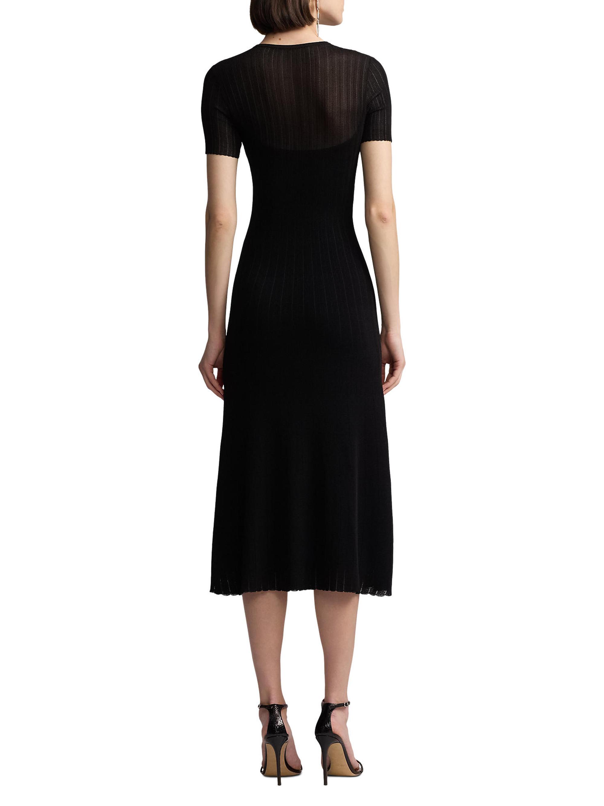 ralph lauren chiffon dress Ralph Lauren Collection Women's Melony Floral Crinkle Chiffon Day Dress - Black Crimson Multi