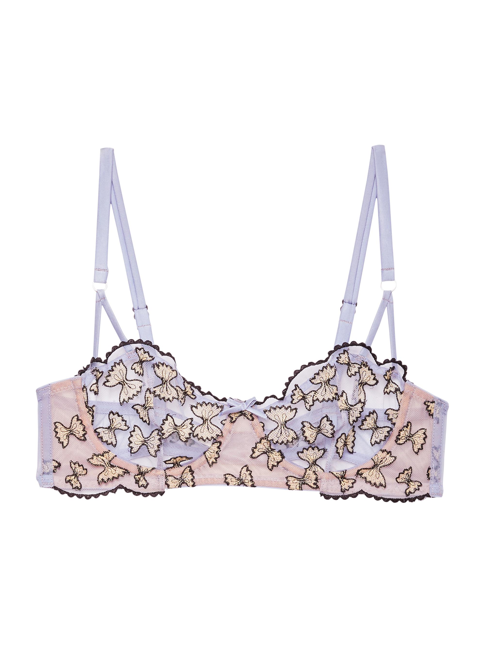 Fleur du Mal Women's Farfalle Embroidered Balconette Bra - Ice Queen
