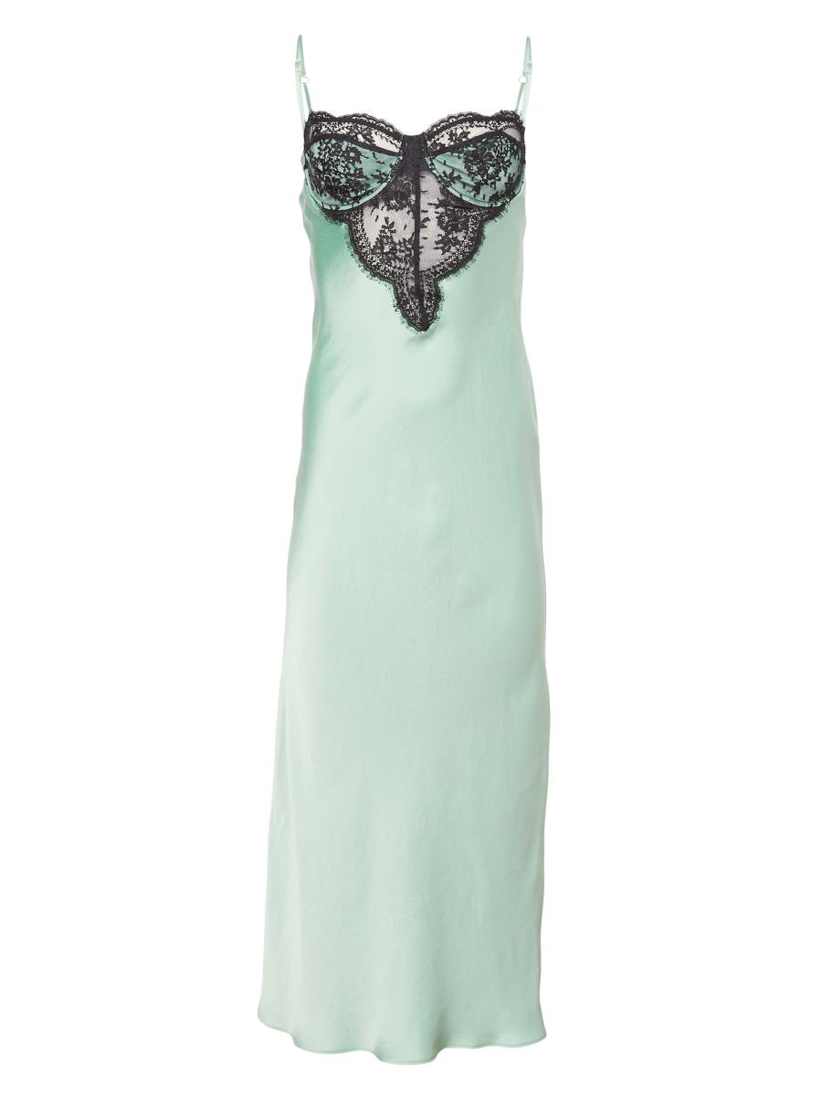 Fleur du Mal Frankie Silk Lace Underwire Slip Dress | Saks Fifth Avenue