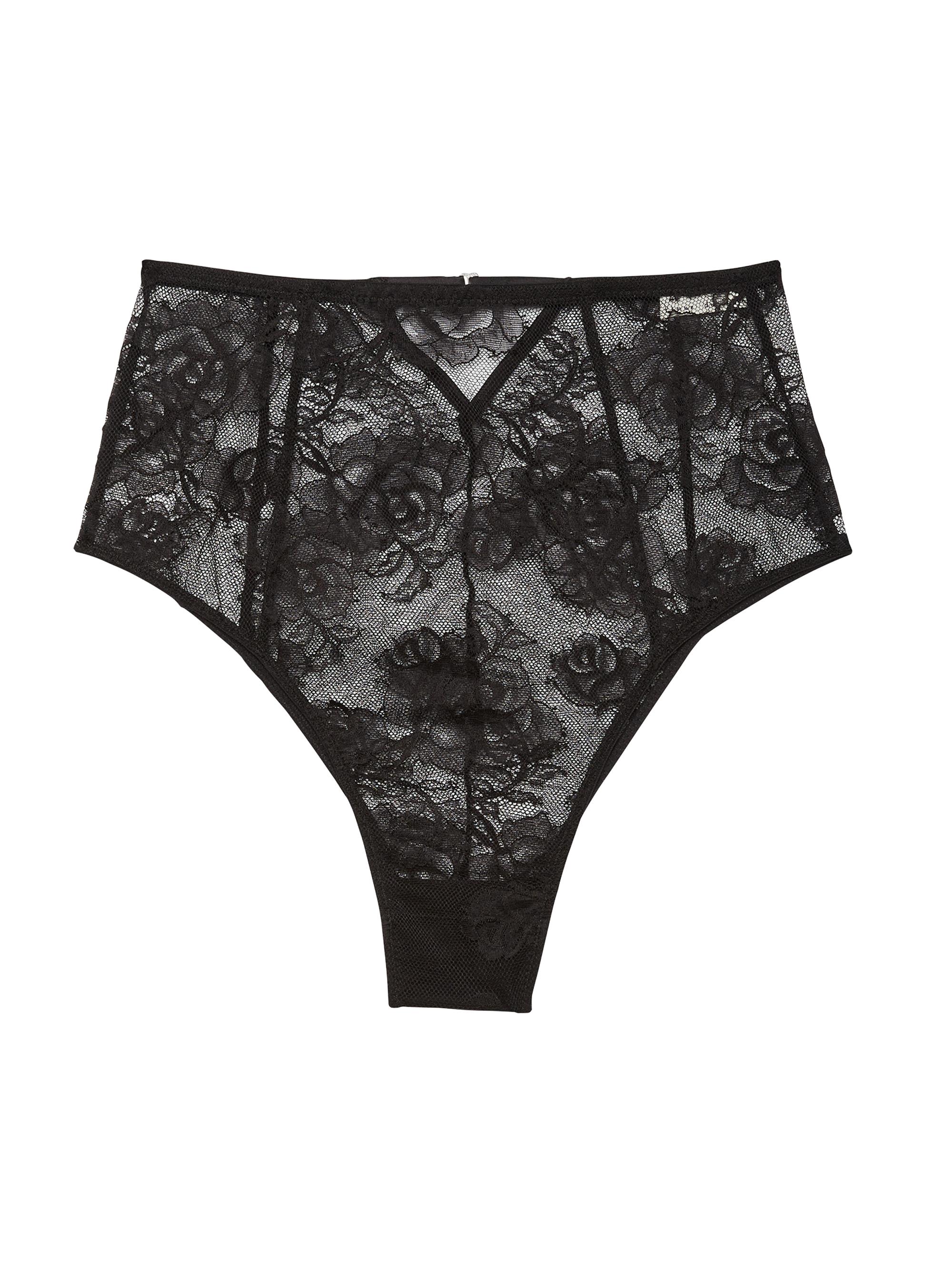 Fleur du Mal Women's Bouquet Lace High-Rise Briefs - Black