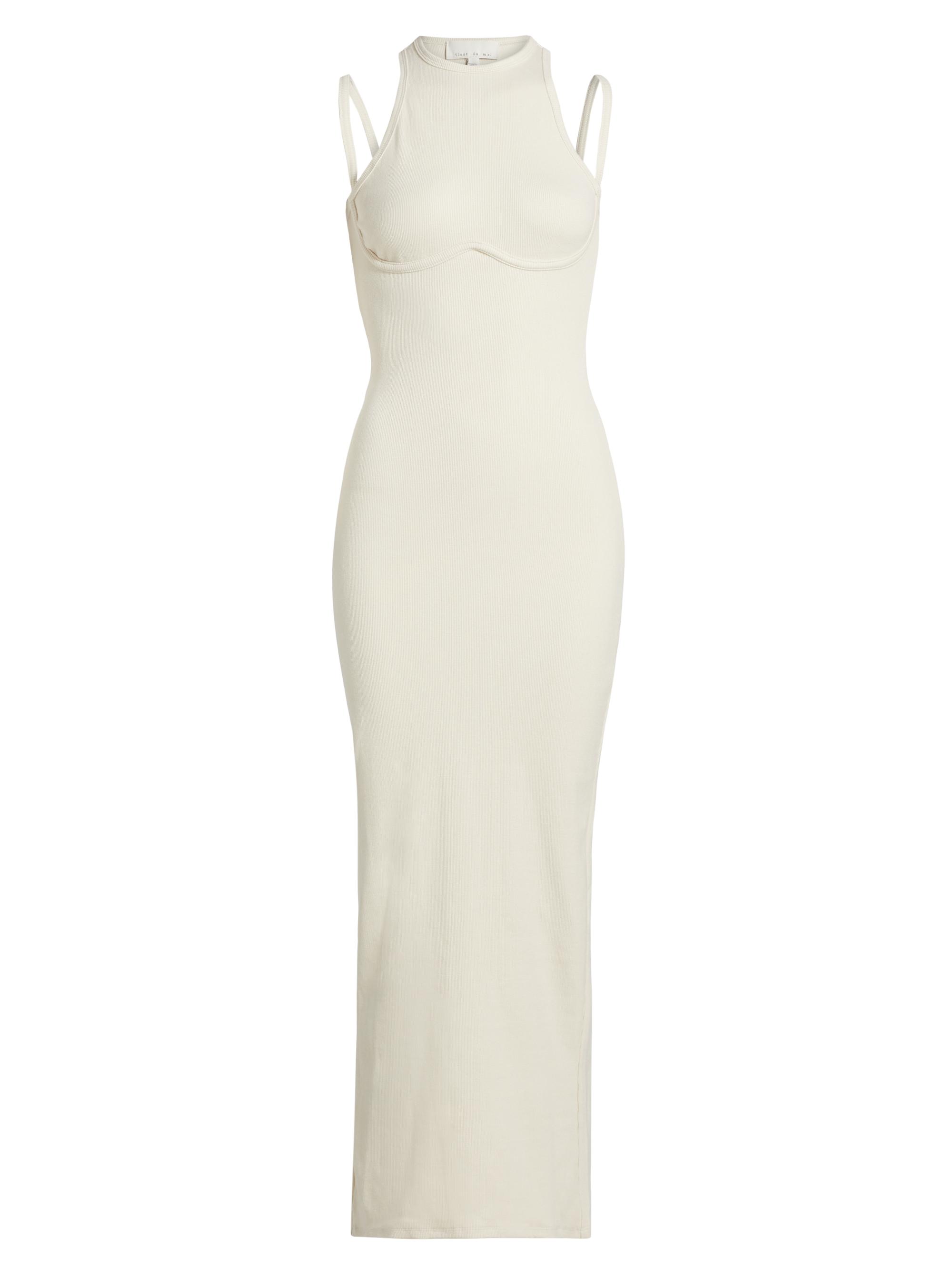 Fleur du Mal Women's Strappy Rib-Knit Maxi Dress - Ecru