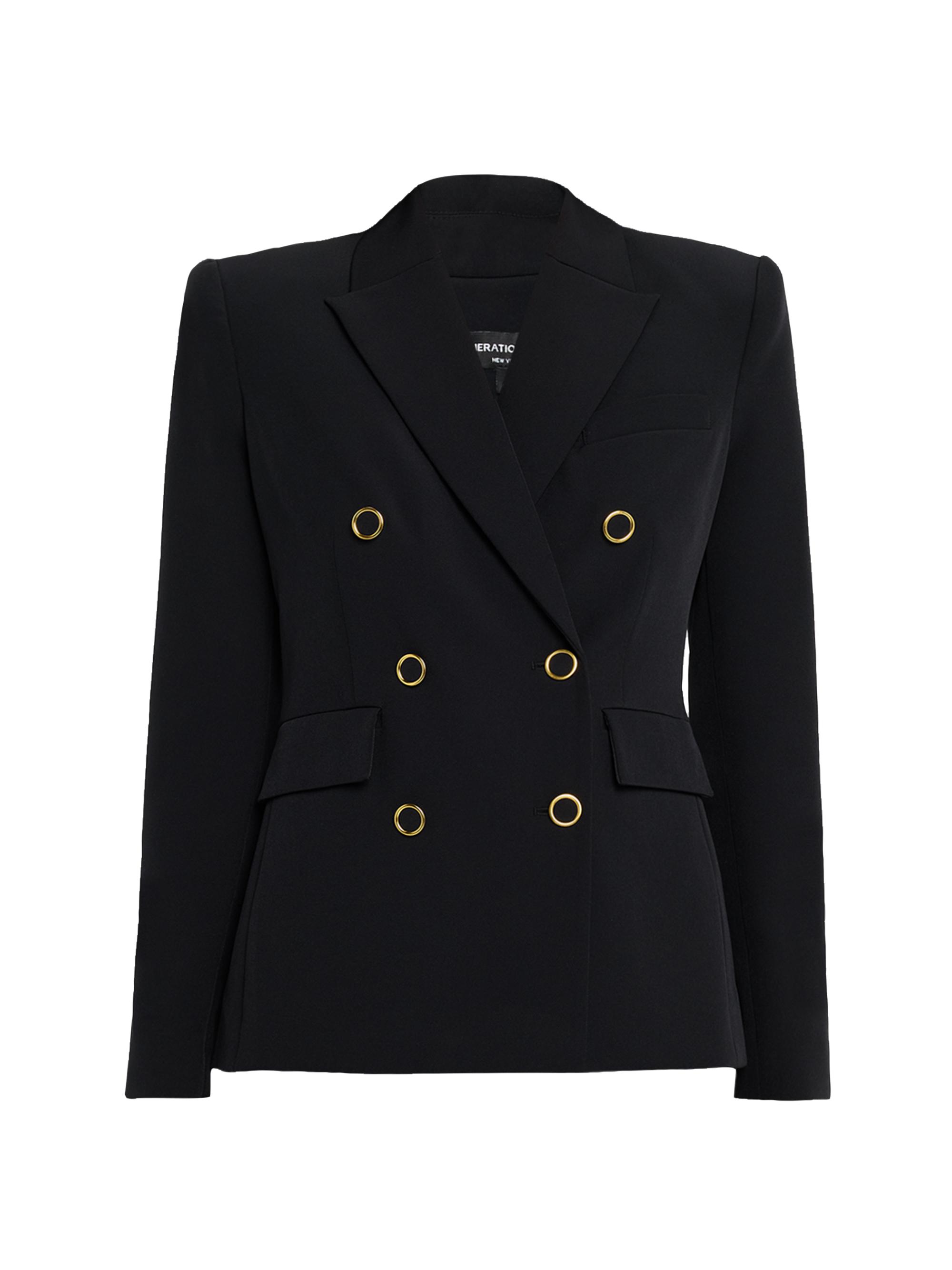 Generation Love Women's Arielle Crepe Double-Breasted Blazer - Pine