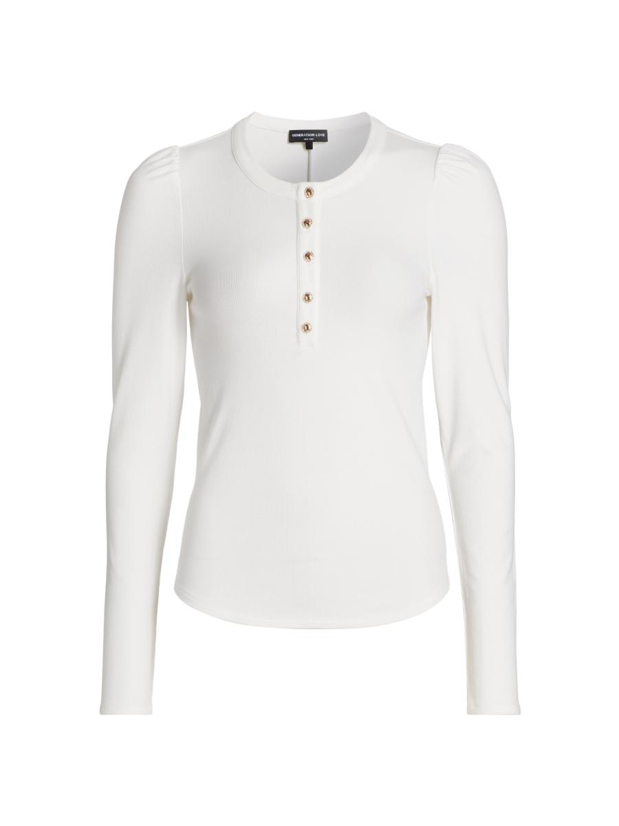 Shop Generation Love Britt Rib-Knit Jersey Long-Sleeve Top Shop Generation Love Britt Rib-Knit Jersey Long-Sleeve Top