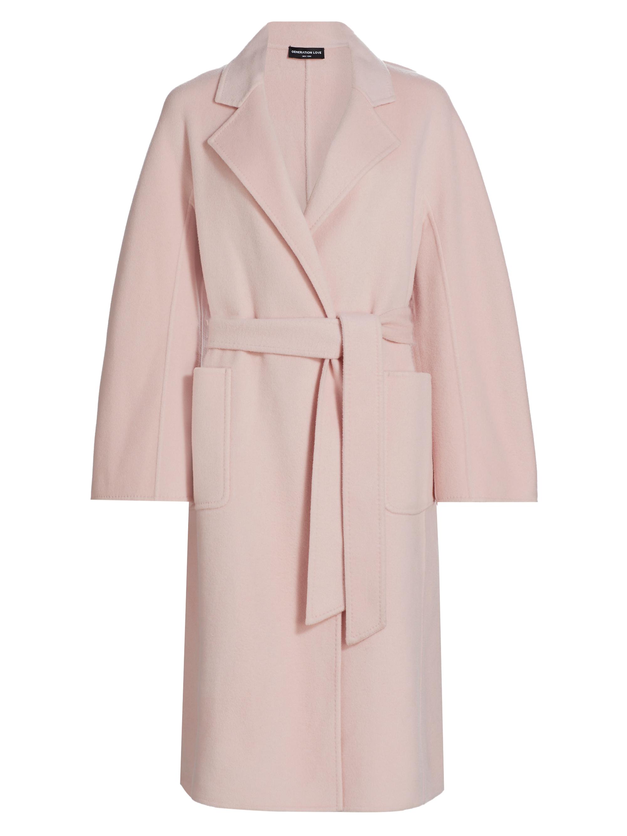 Generation Love Women's Grayson Wool Belted Coat - Powder Pink
