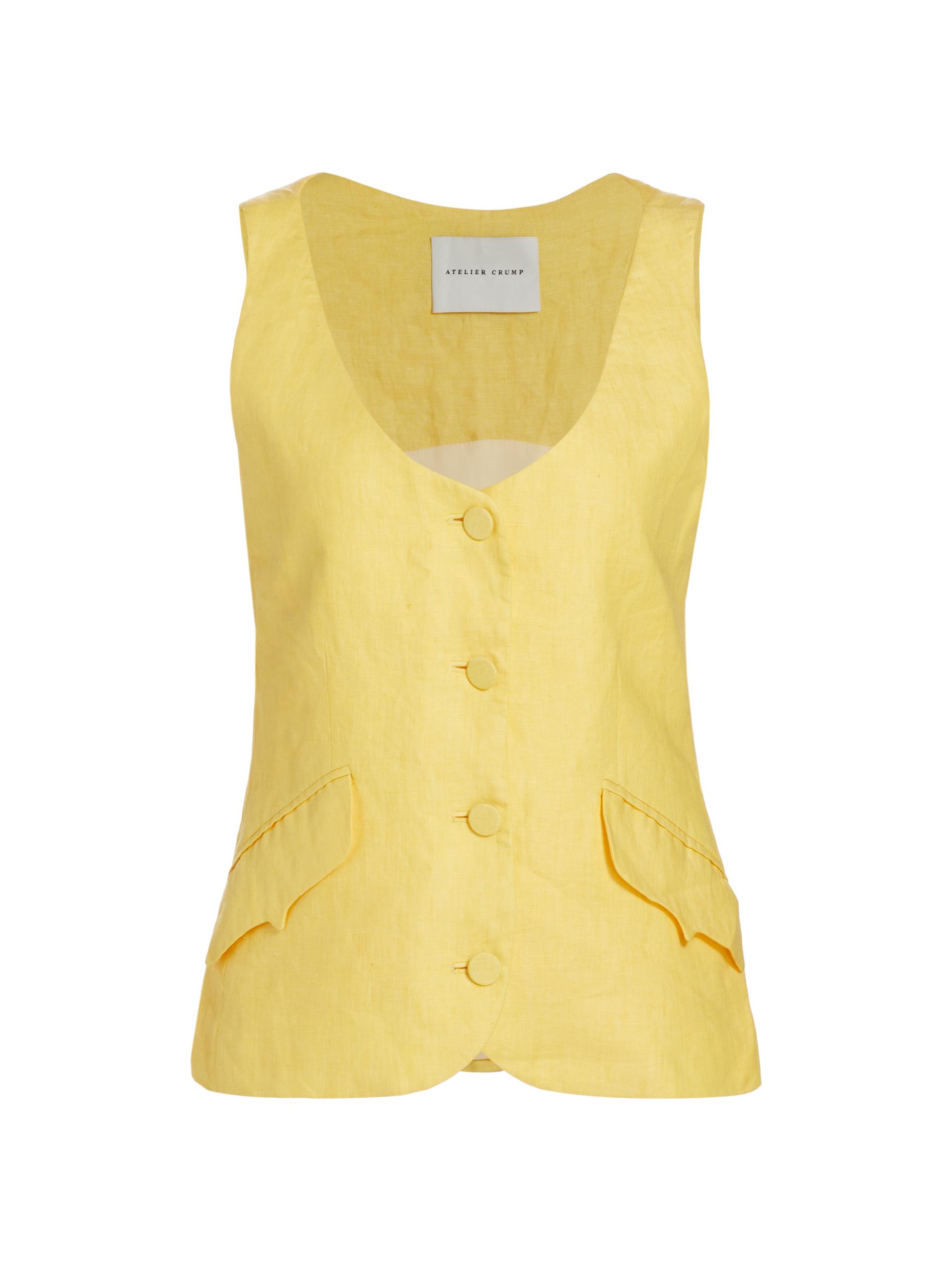 Atelier Crump Women's La Coleccionista Lula Linen Vest Top - Yellow