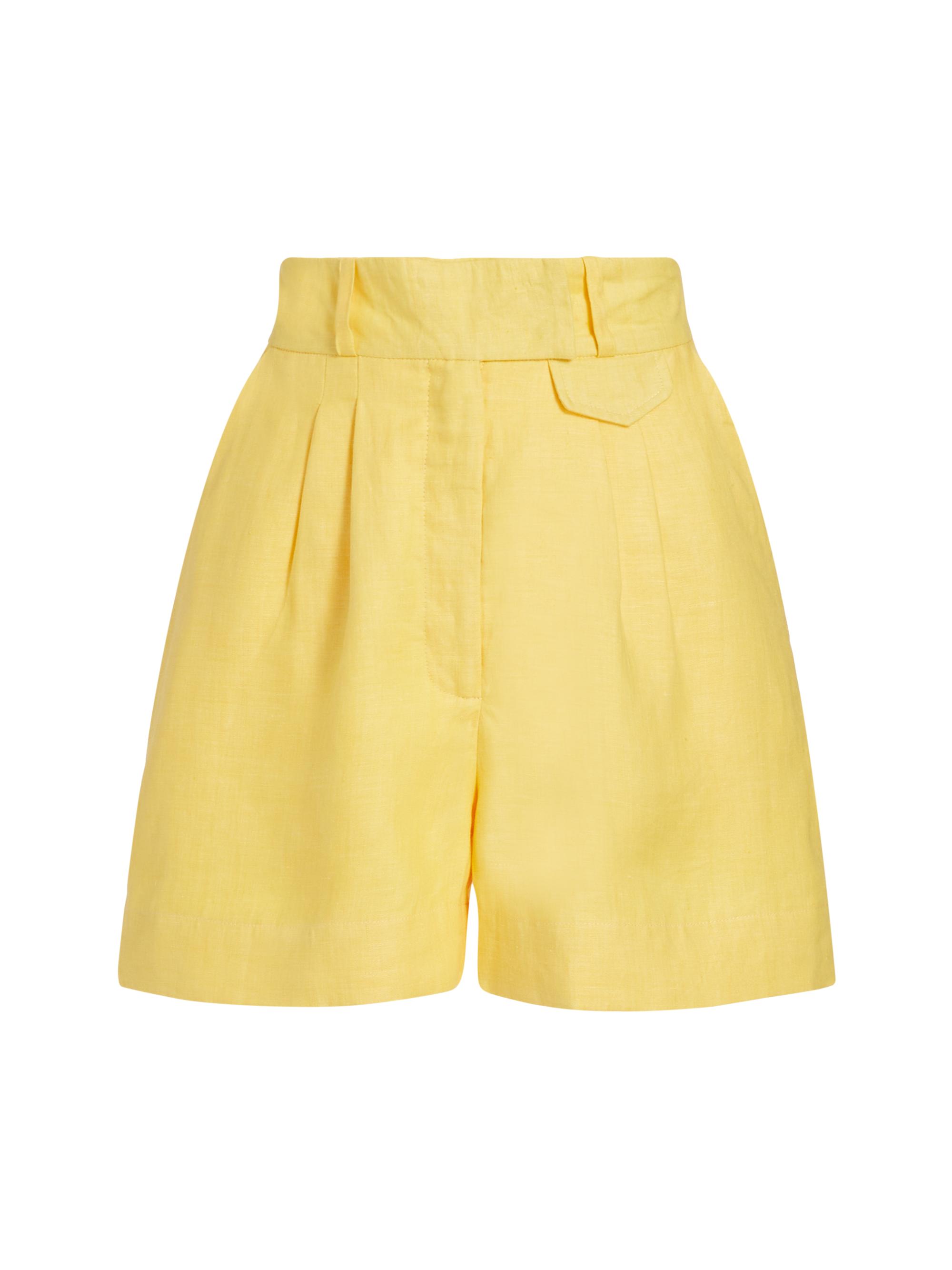 Atelier Crump Women's La Coleccionista Elisa Linen Shorts - Yellow