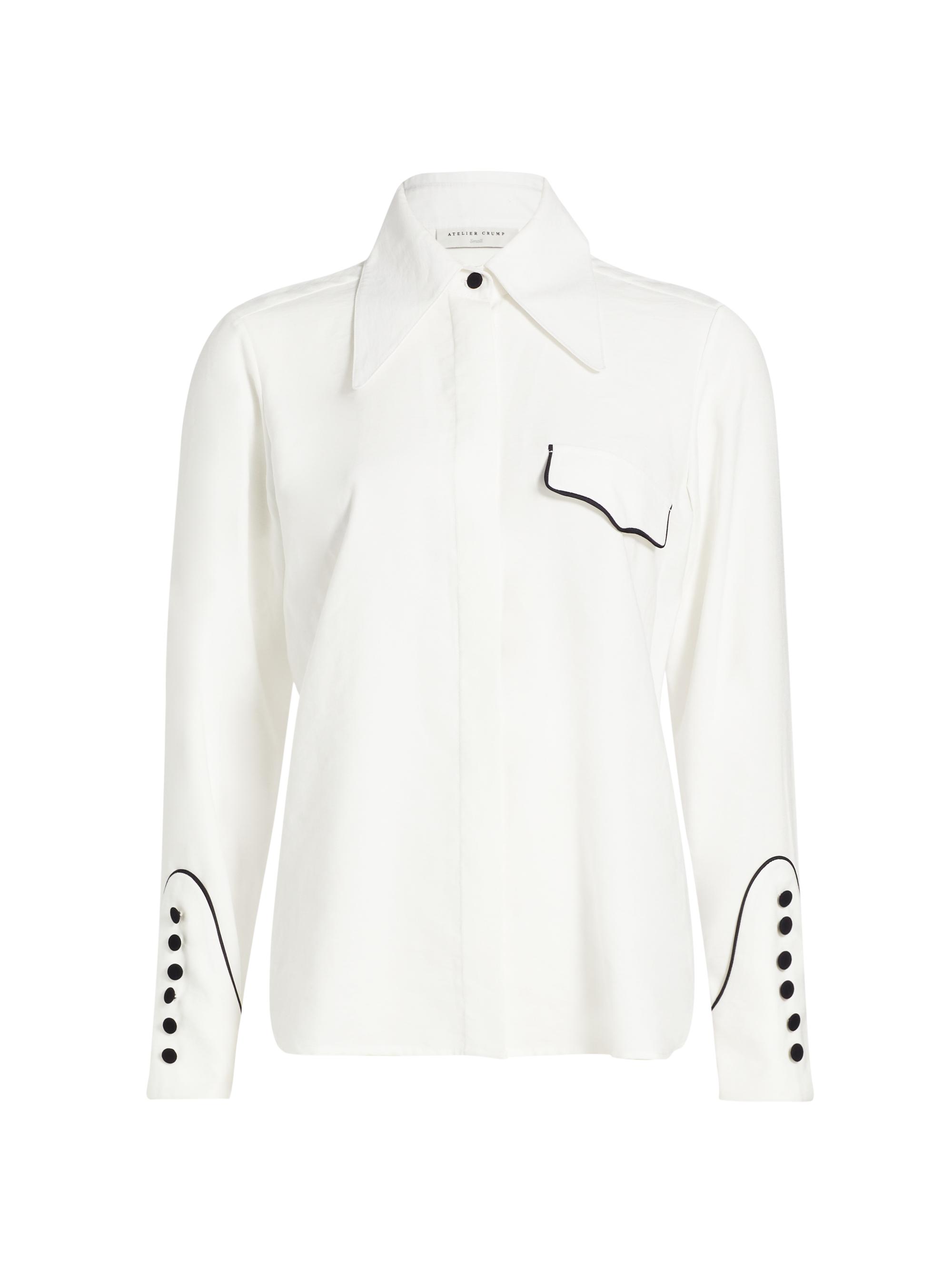 Atelier Crump Women's La Coleccionista Bruna Button-Front Shirt - White