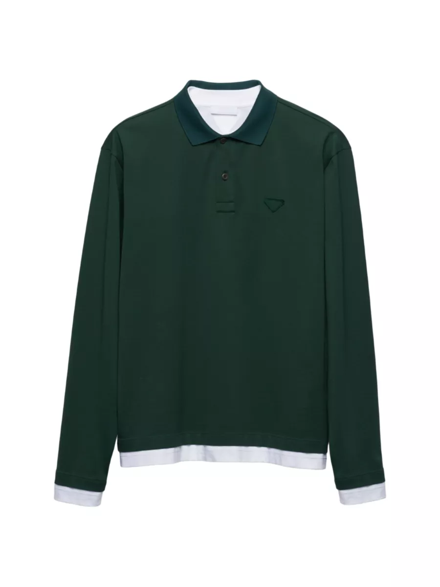 Shop Prada Long Sleeved Cotton Polo Shirt | Saks Fifth Avenue Shop Prada Long Sleeved Cotton Polo Shirt | Saks Fifth Avenue