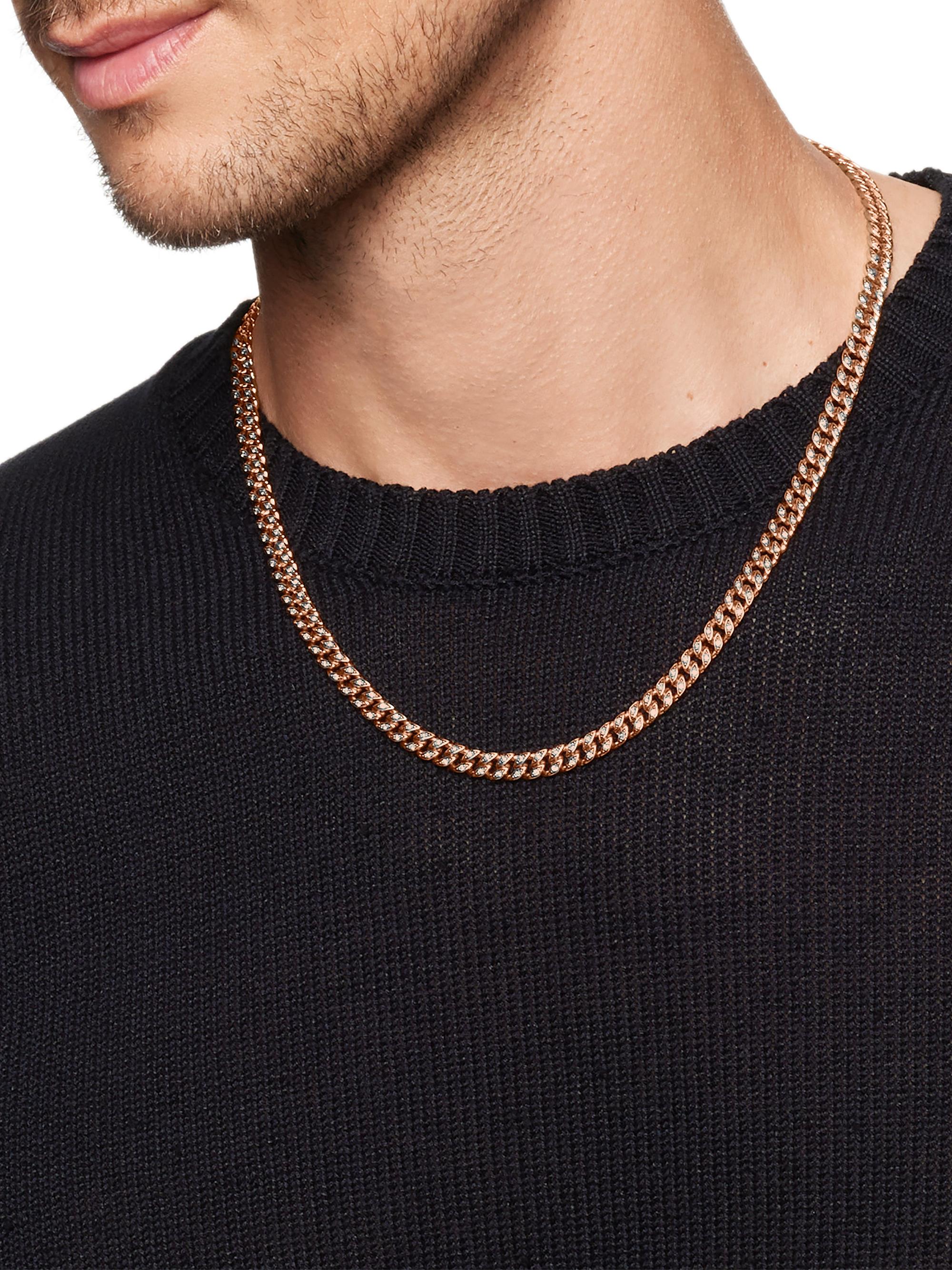 David Yurman 18k Rose Gold Chain Necklace David Yurman Curb Chain