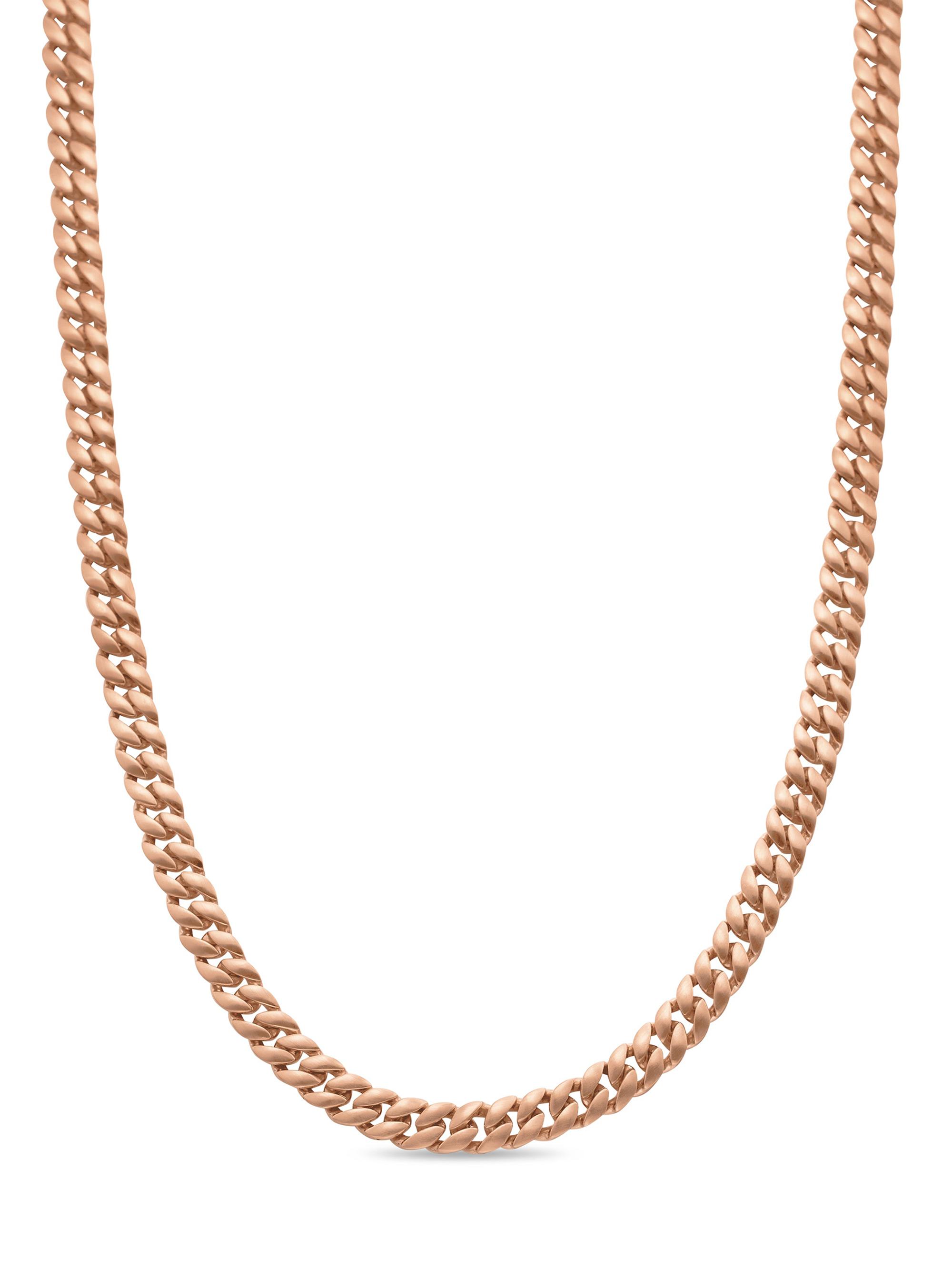David Yurman Men's Curb Chain Necklace in 18K Rose Gold, 6MM - Pink Gold