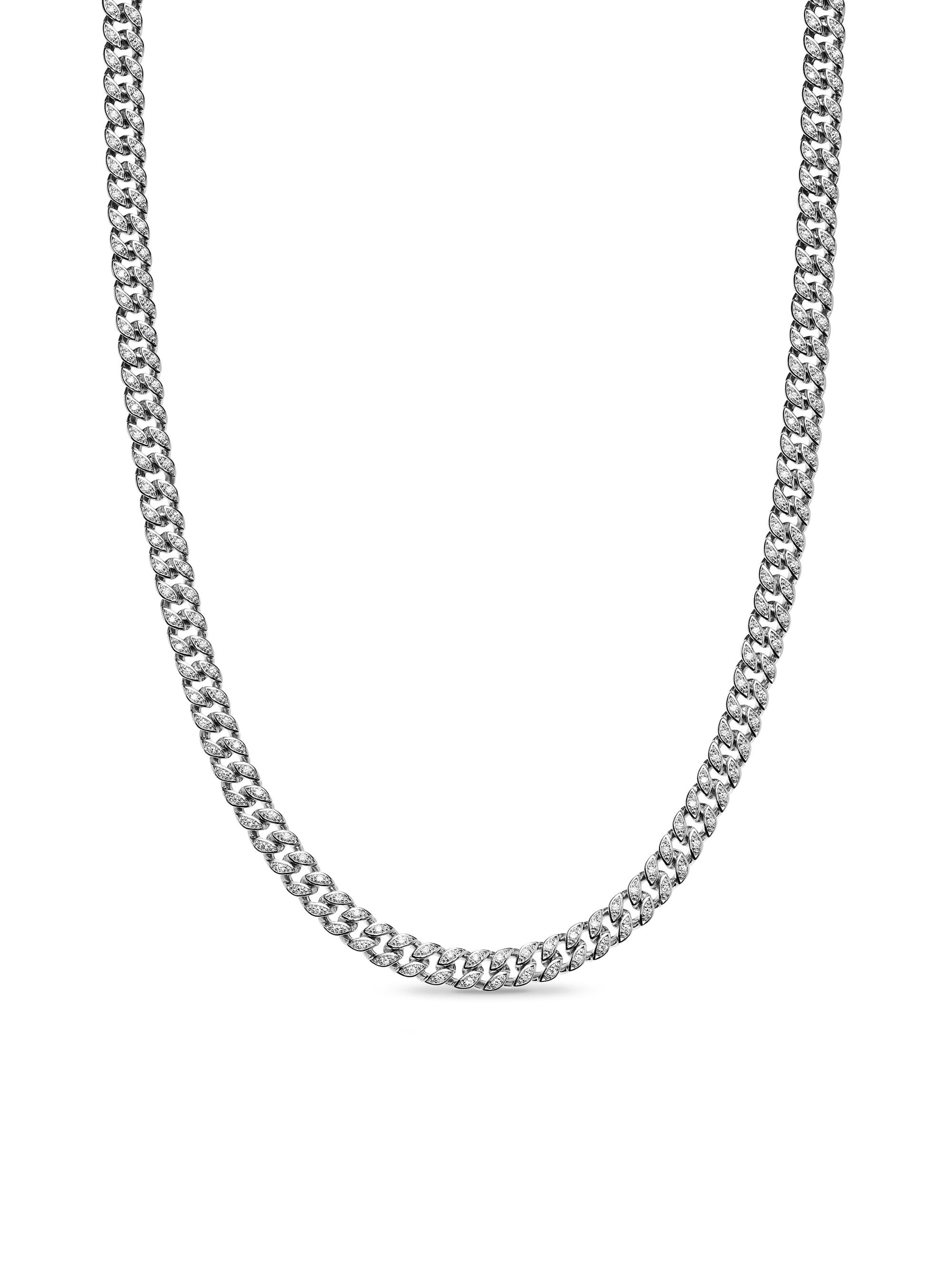 David Yurman Men's Curb Chain Necklace in Platinum - Silver