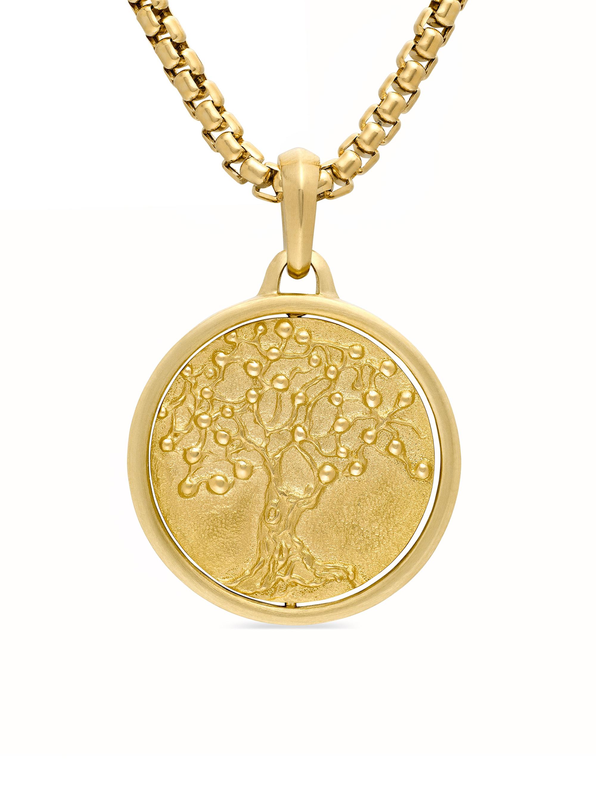 David Yurman Men's Life and Death Duality Amulet in 18K Yellow Gold, 30MM - Gold