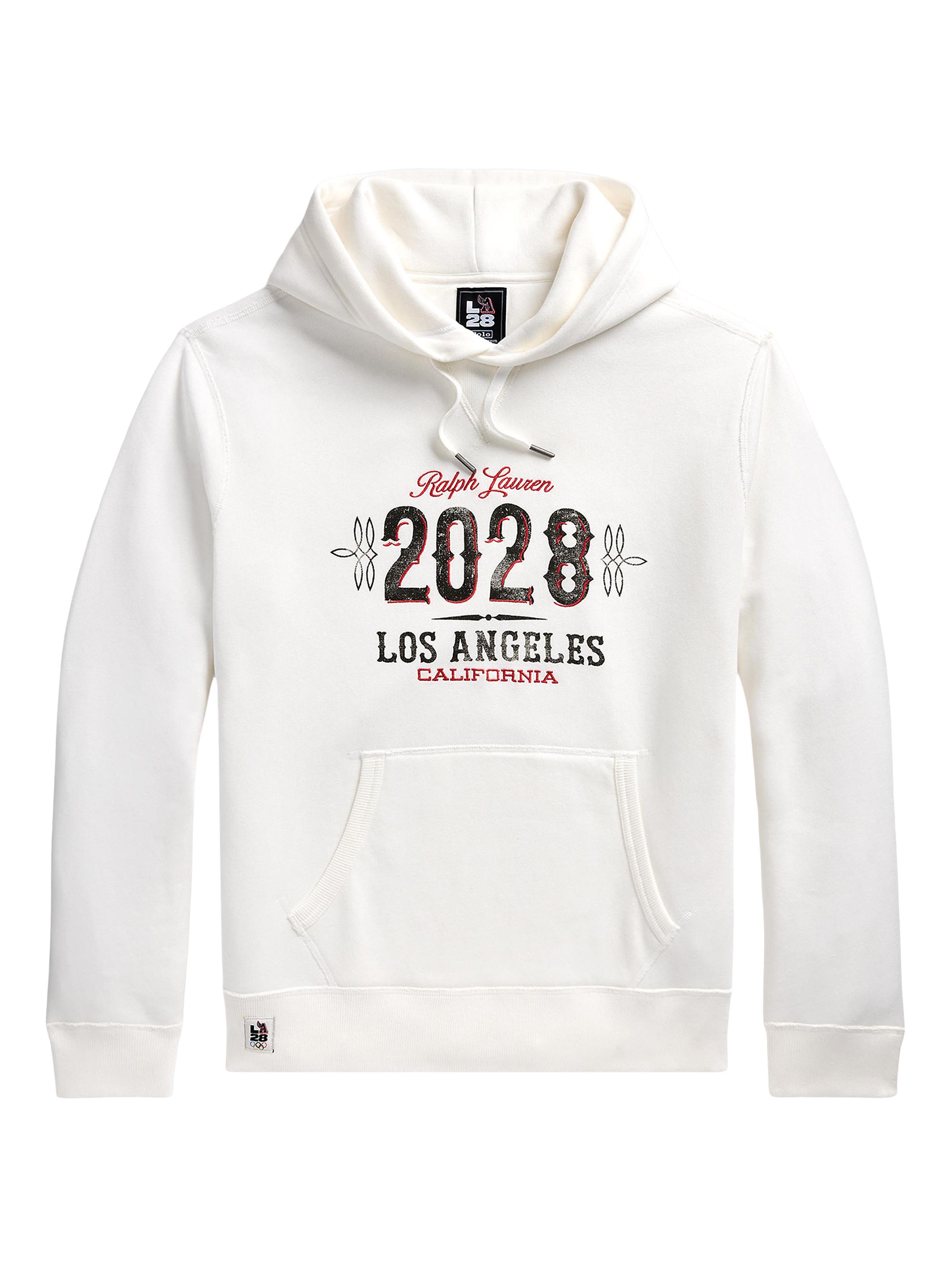 Polo Ralph Lauren Men's Graphic Cotton-Blend Hoodie - Deckwash White