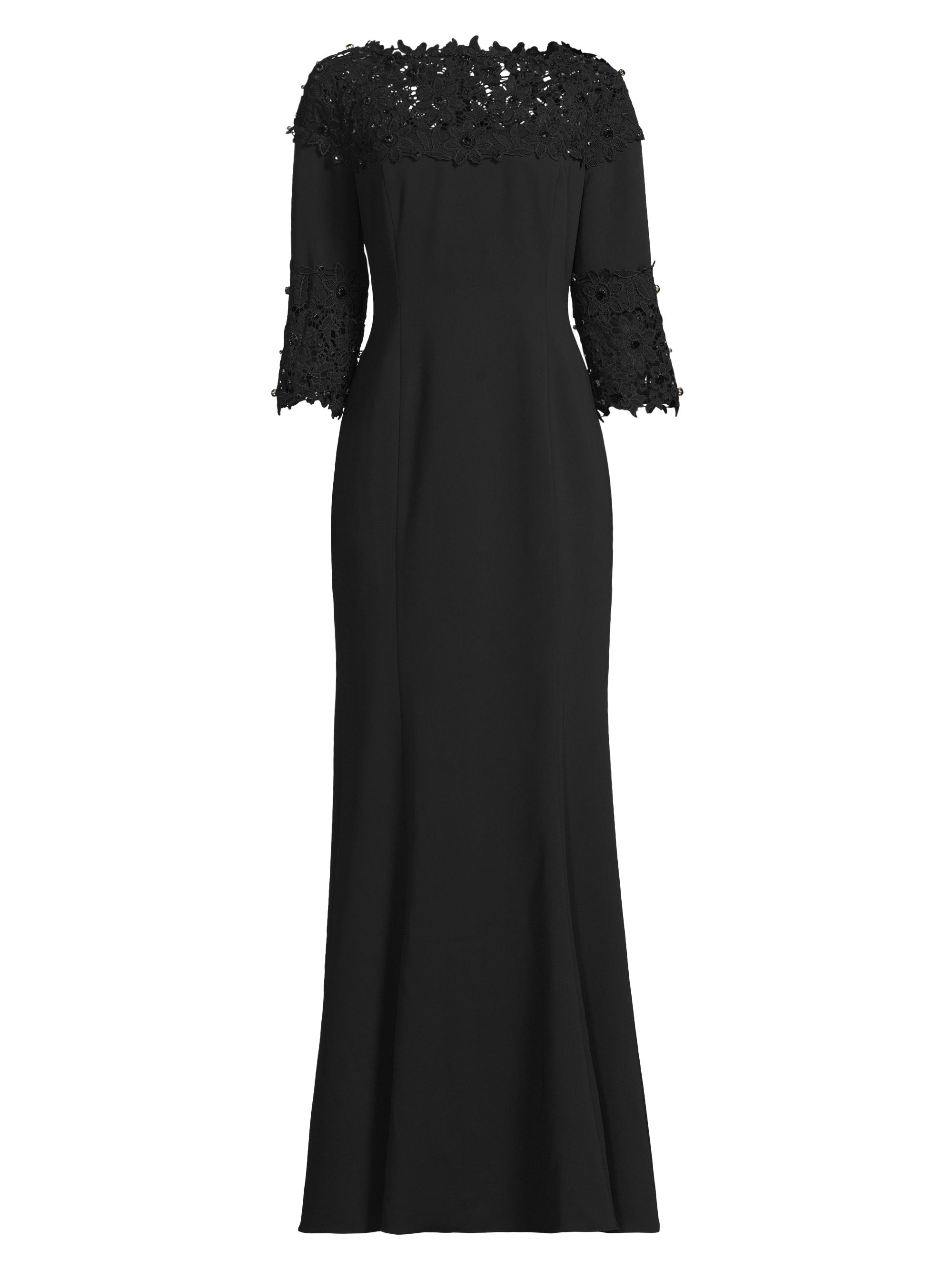 Shani Women's Embellished Crepe-Lace Boatneck Gown - Black