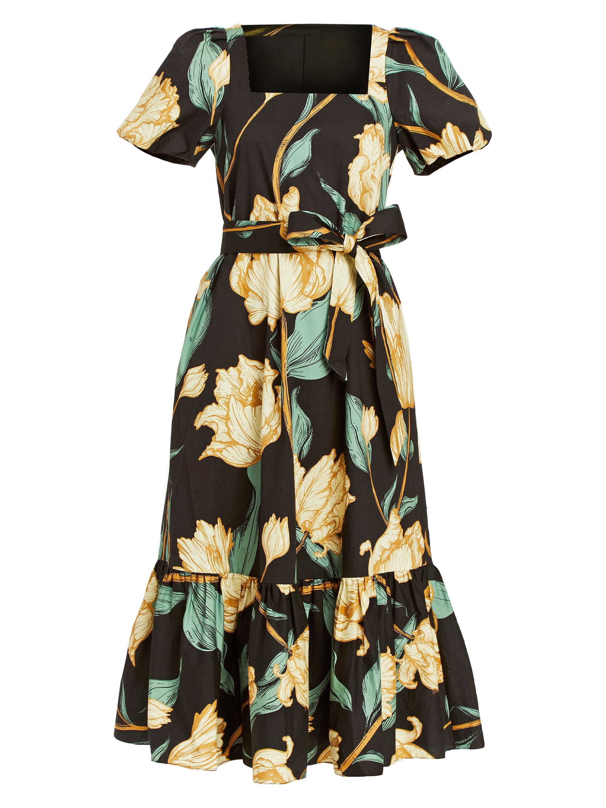 Mestiza New York Women's Jasmine Floral Midi-Dress - Black