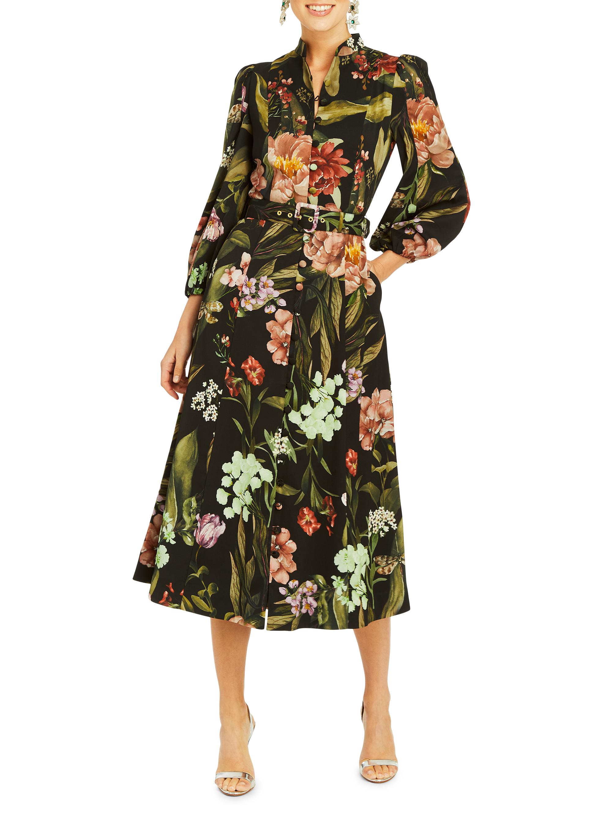 Mestiza New York Women's Valencia Floral Belted Midi-Dress - Multi Black