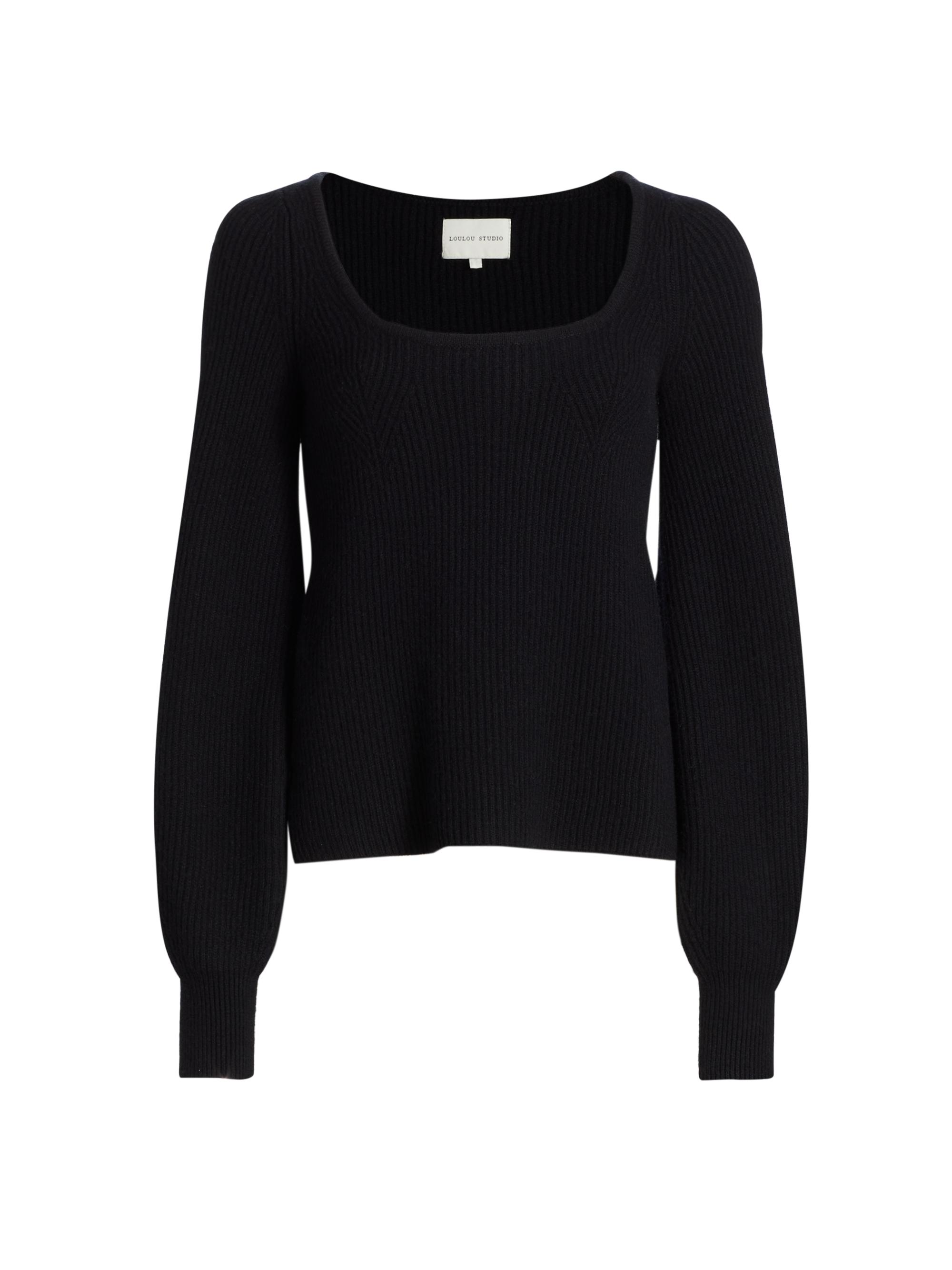 Loulou Studio Women's Rib-Knit Cashmere Sweater - Black