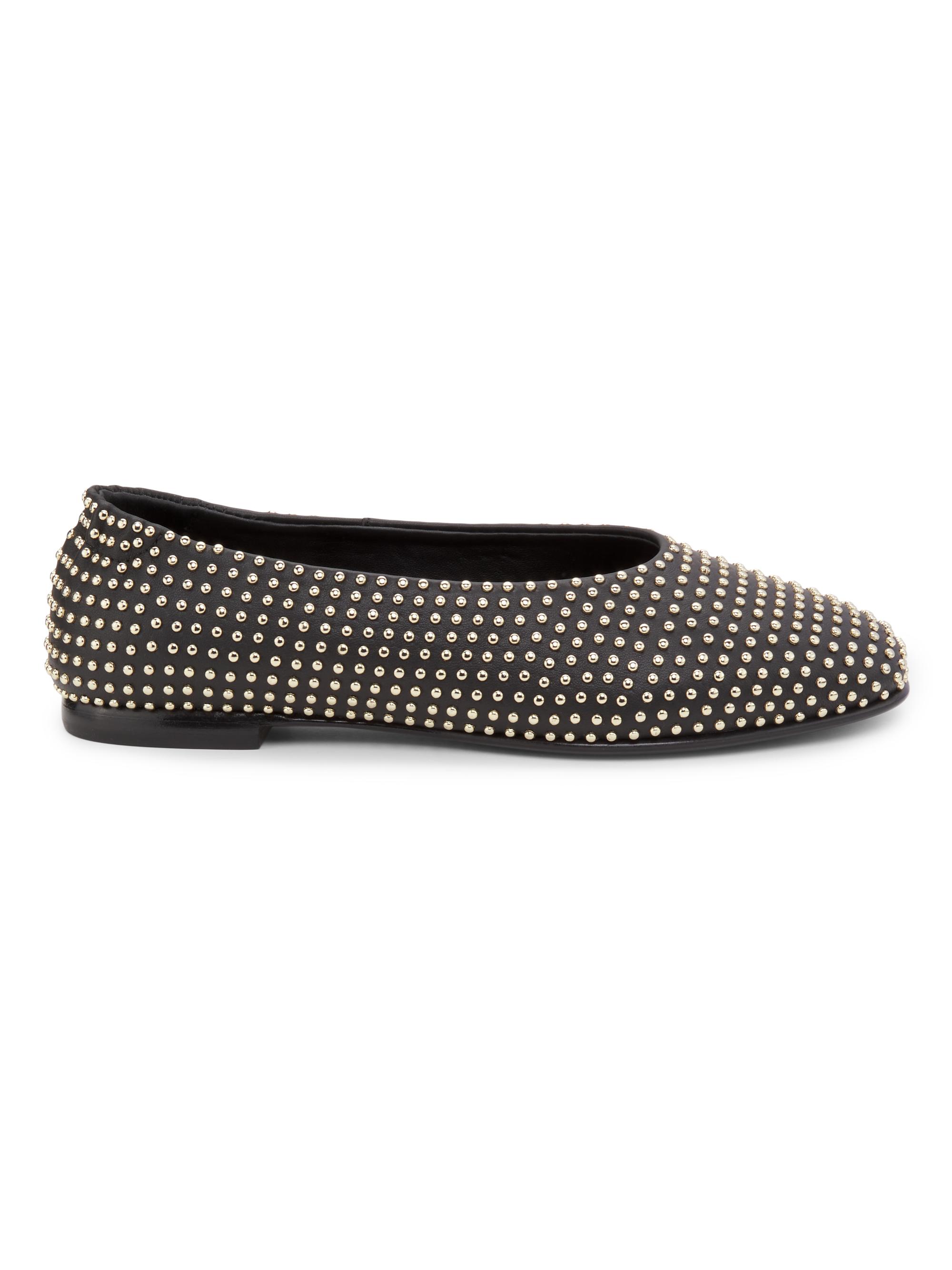 SIMKHAI Women's Eden Studded Leather Flats - Black Gold