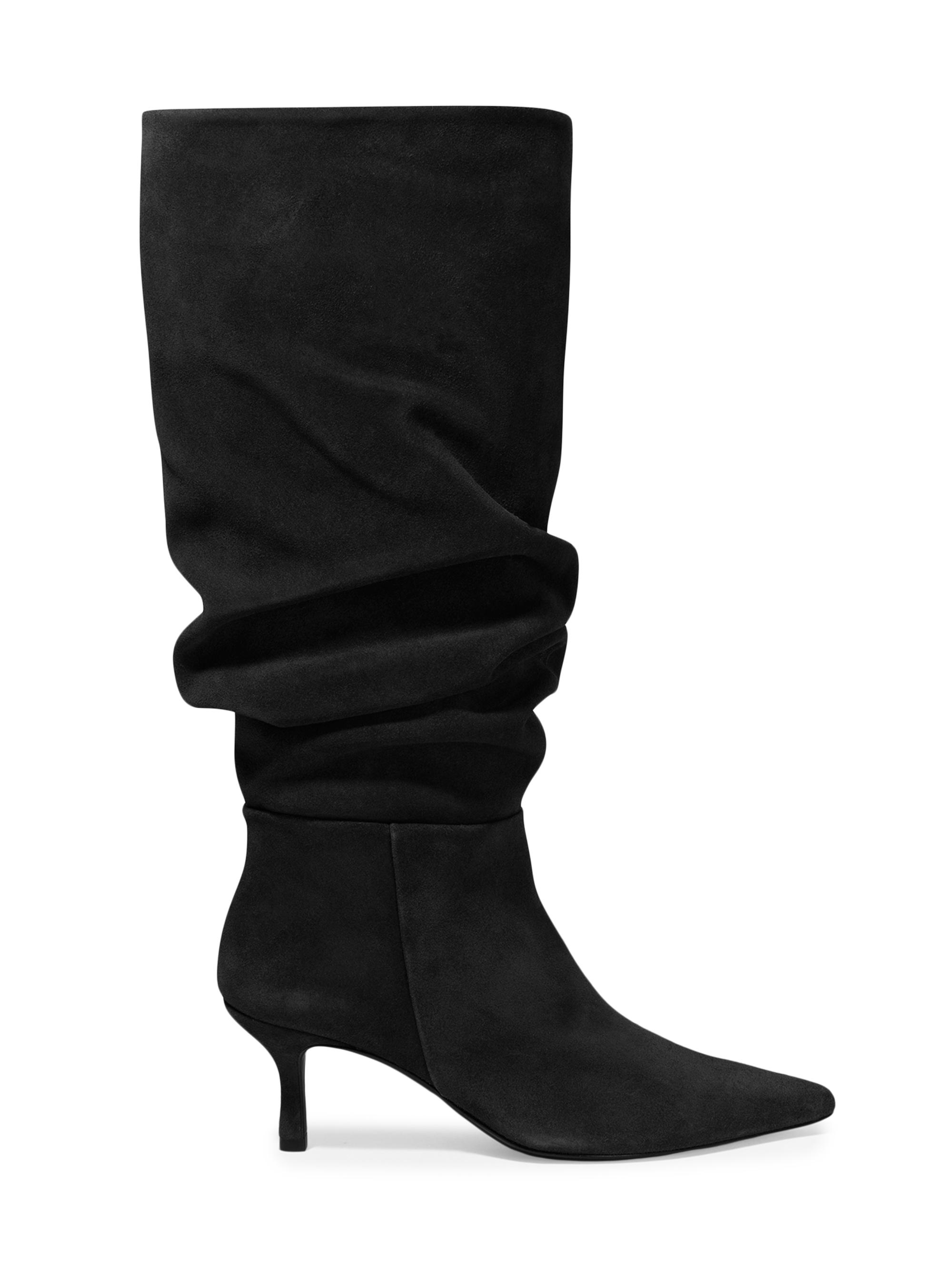 SIMKHAI Women's Jordi 65MM Suede Slouch Boots - Black | Thumbnail 5