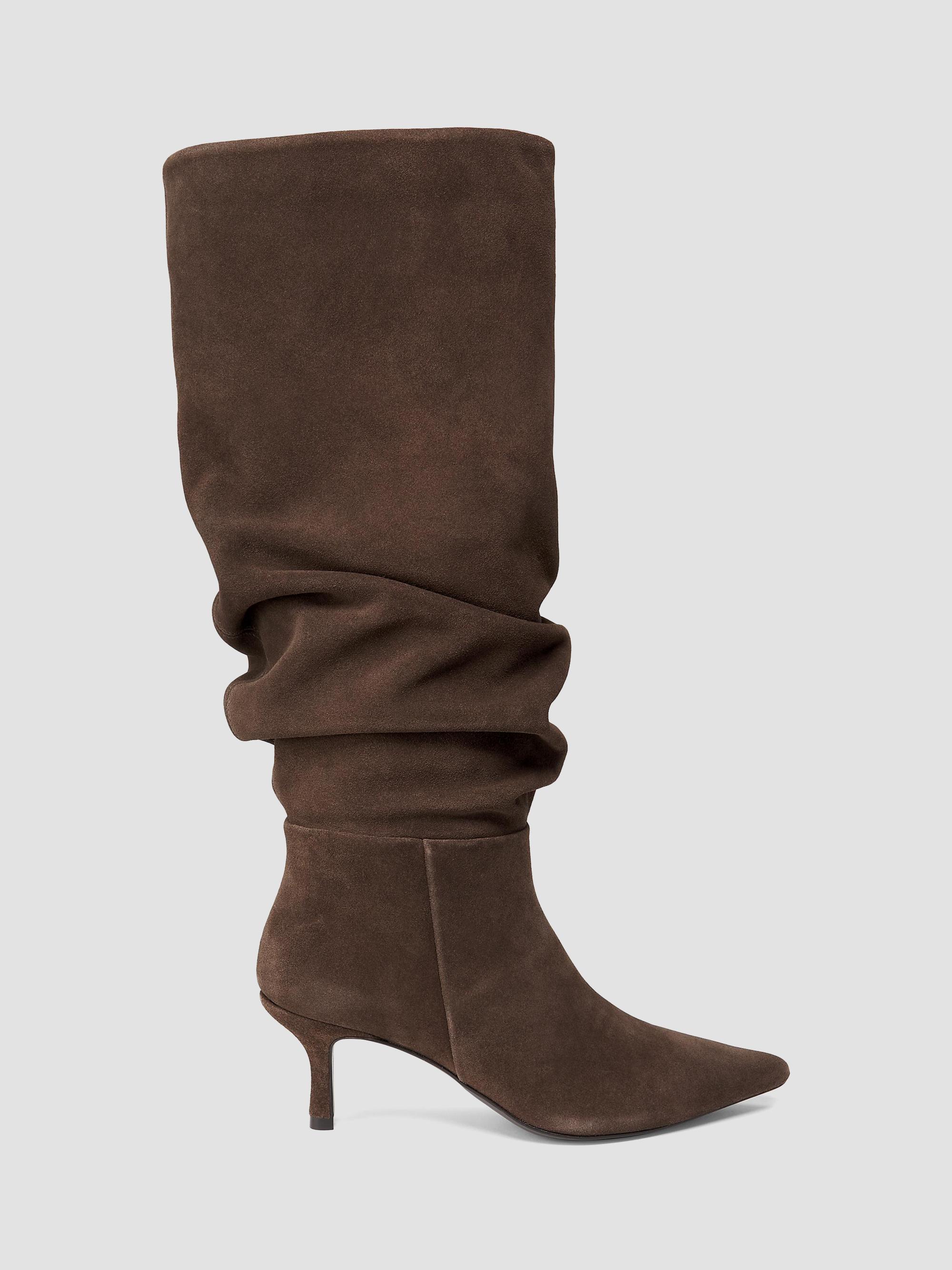 SIMKHAI Women's Jordi 6MM Suede Slouch Boots - Cacao | Thumbnail 7