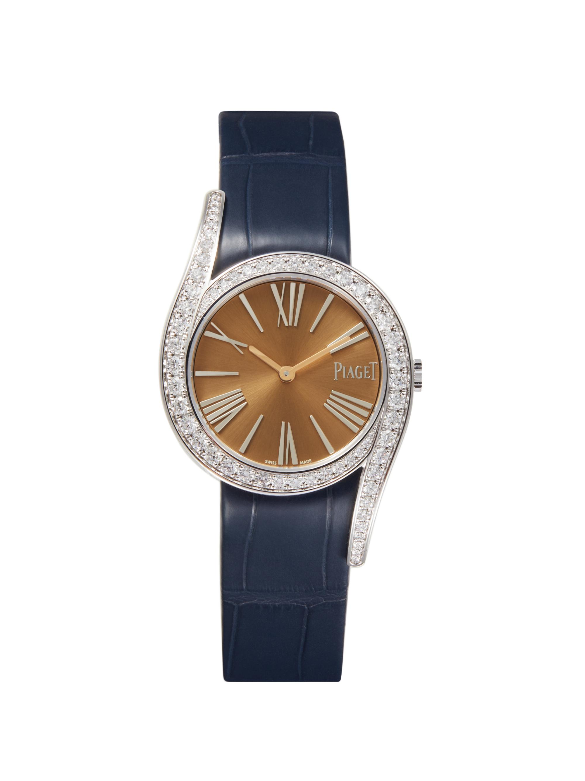 Piaget Women's Limelight Gala 18K White Gold, 1.66 TCW Diamond & Alligator Leather Strap Watch/32MM - Blue