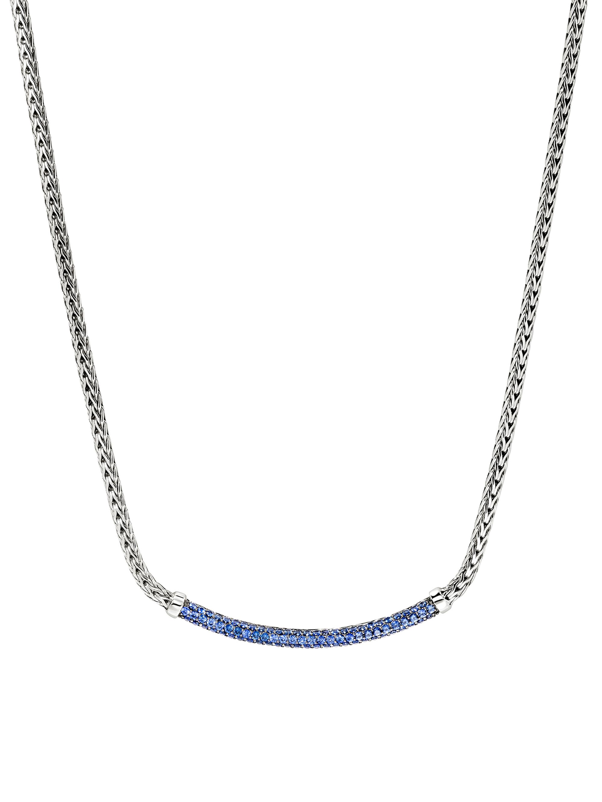 John Hardy Women's JH Essentials Pavé Sterling Silver & Blue Sapphire Necklace - Silver