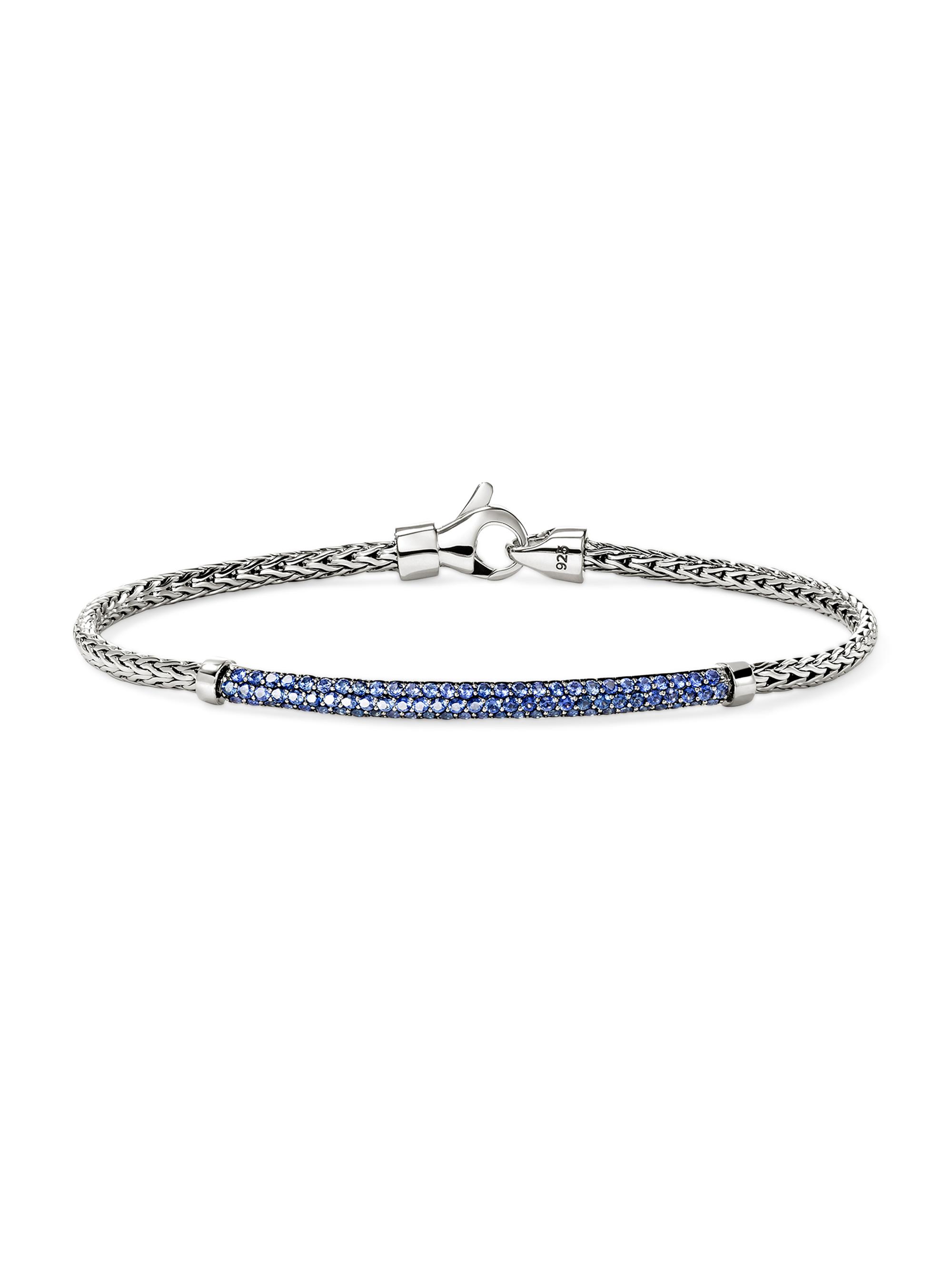 John Hardy Women's JH Essentials Pavé Sterling Silver & Blue Sapphire Bracelet - Silver