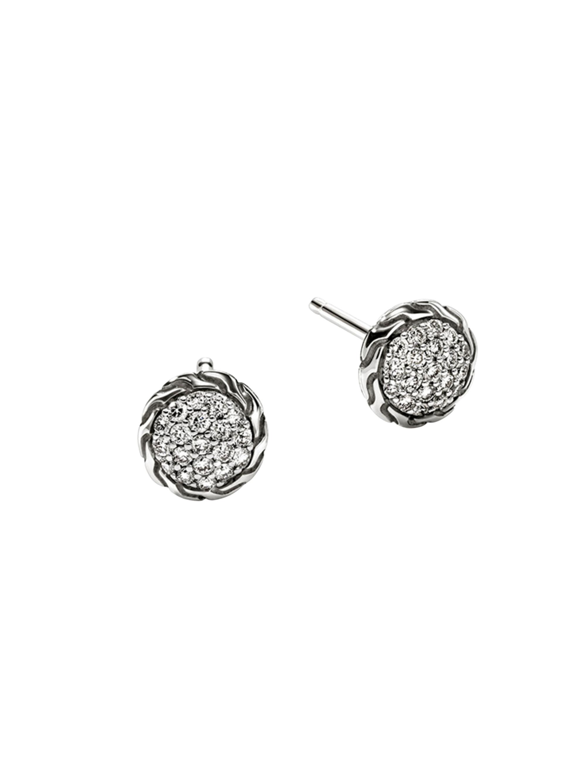 John Hardy Women's JH Essentials Sterling Silver & 0.19 TCW Diamond Pavé Stud Earrings - Silver