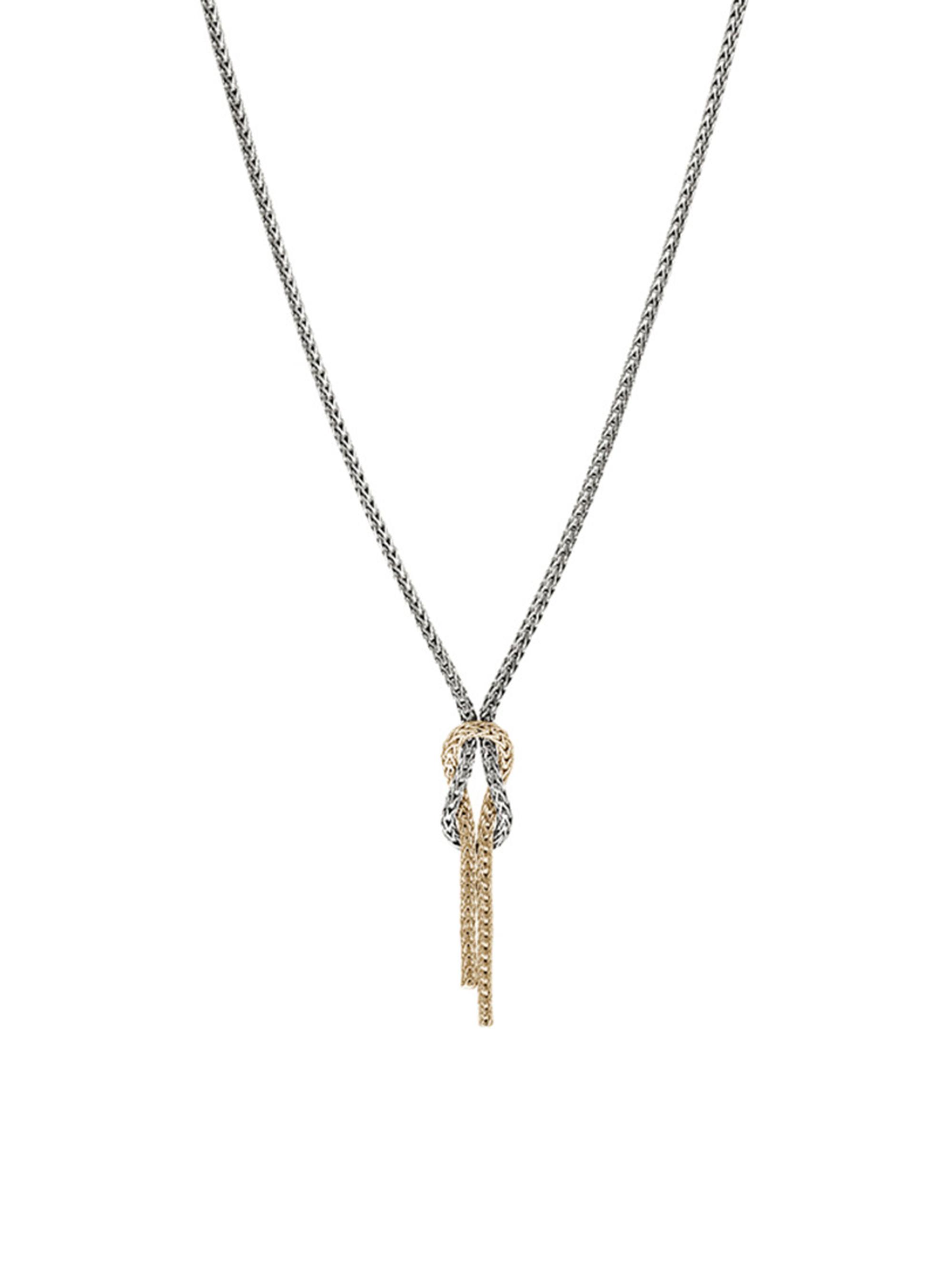 John Hardy Women's Love Knot 14K Yellow Gold & Sterling Silver Y Necklace - Silver And Yellow Gold