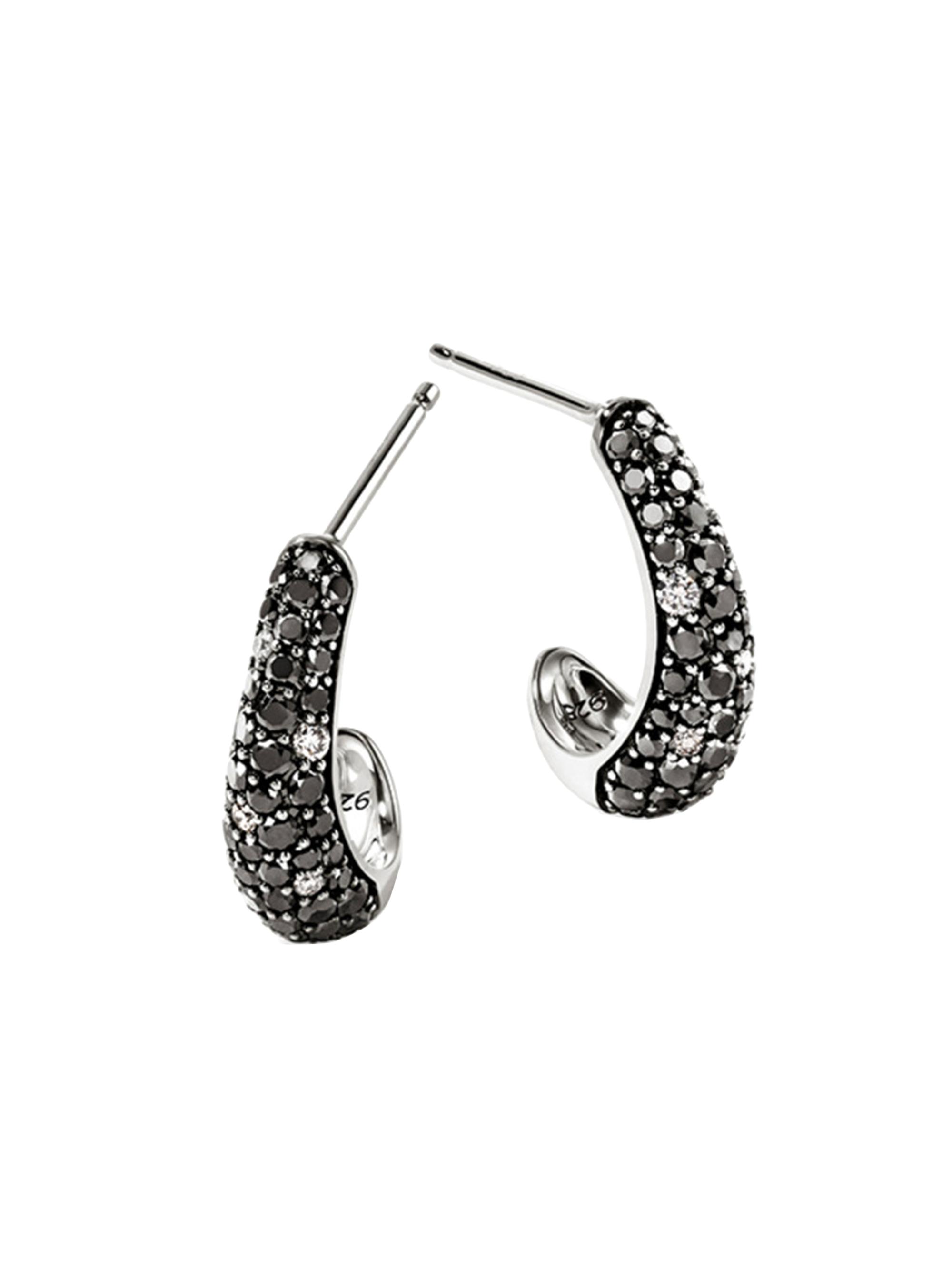 John Hardy Women's Surf Sterling Silver, Black Diamond & 0.10 TCW Diamond Earrings - Silver