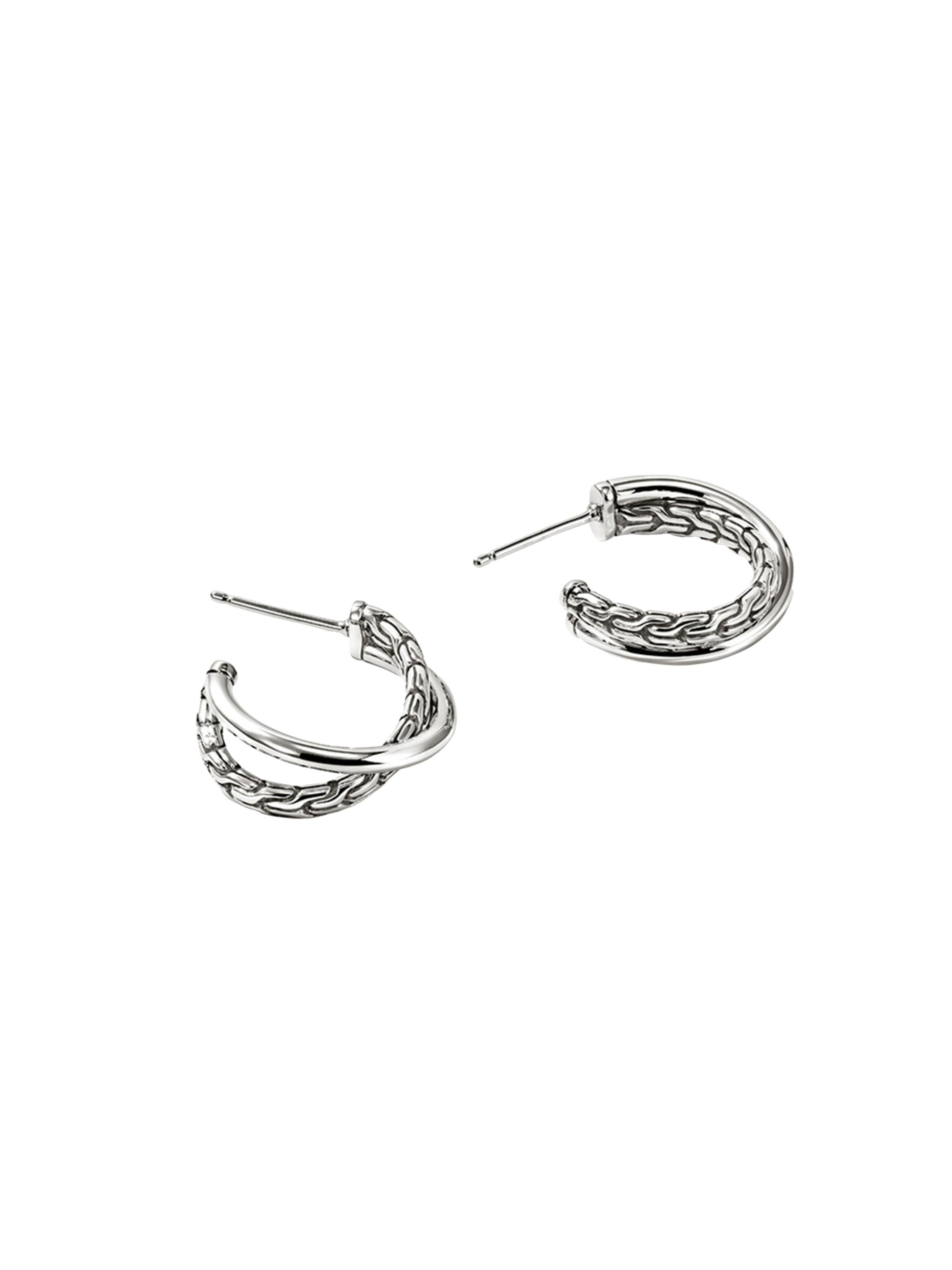 John Hardy Women's JH Essentials Sterling Silver Crossover Earrings - Silver