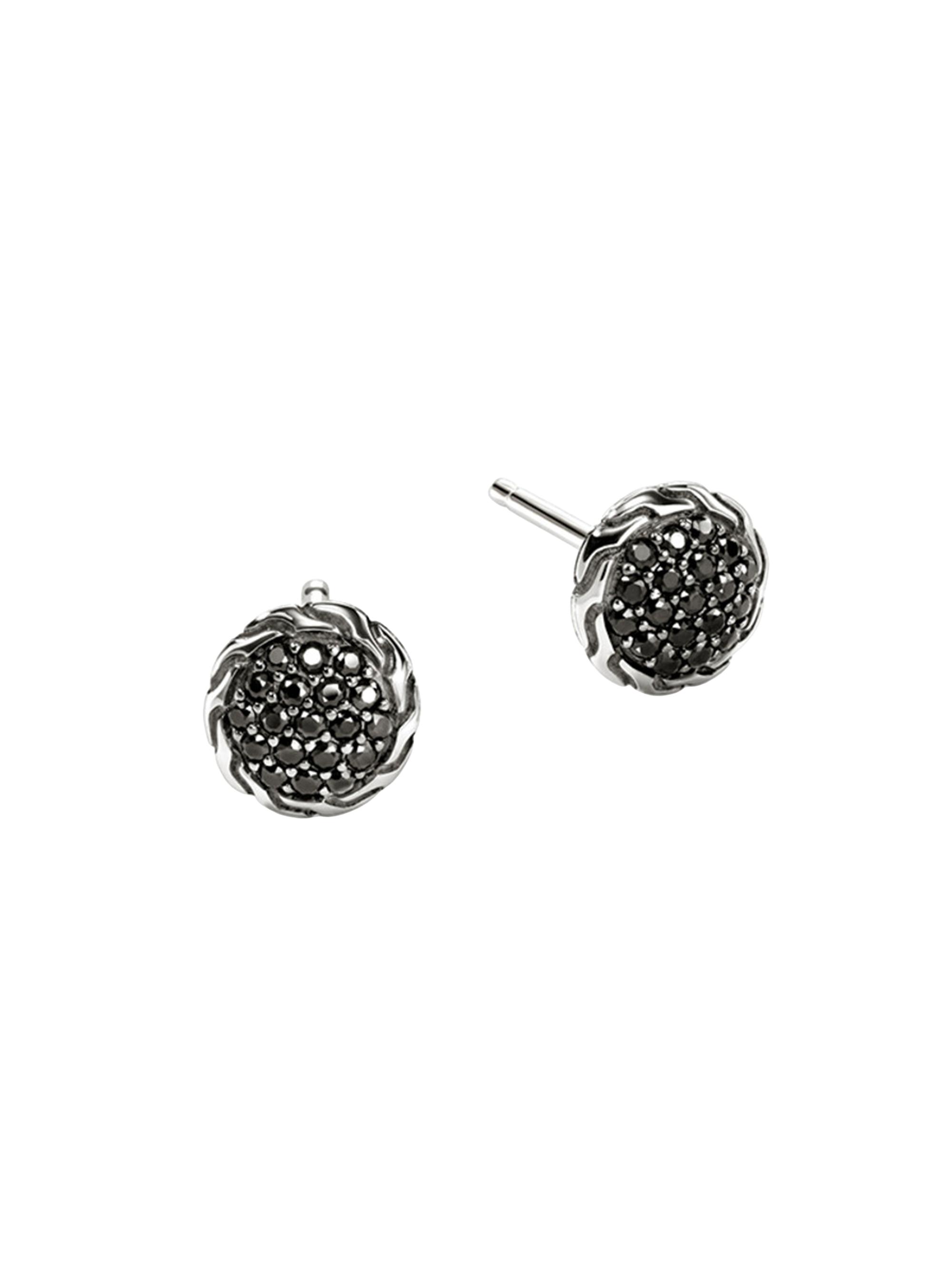 John Hardy Women's JH Essentials Sterling Silver & Black Sapphire Pavé Stud Earrings - Silver