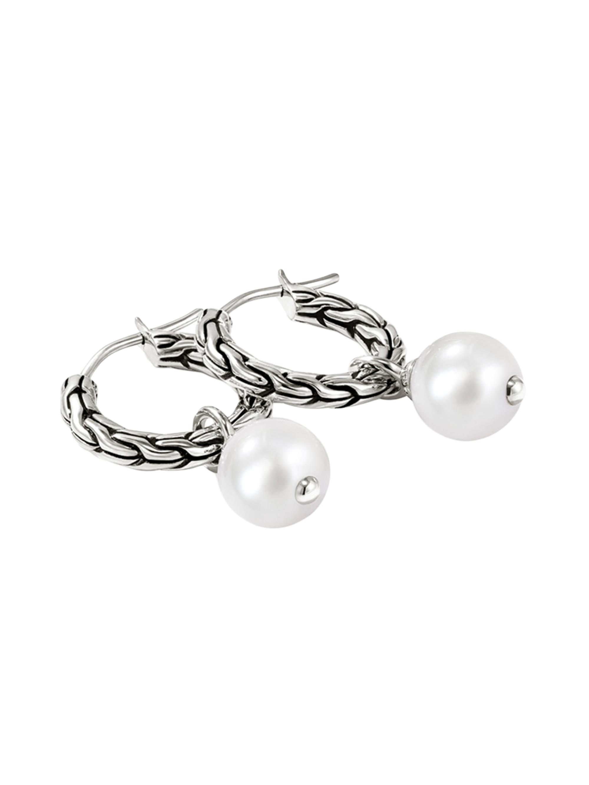 John Hardy Women's JH Essentials Sterling Silver & Cultured Freshwater Pearl Hoop Earrings - Silver