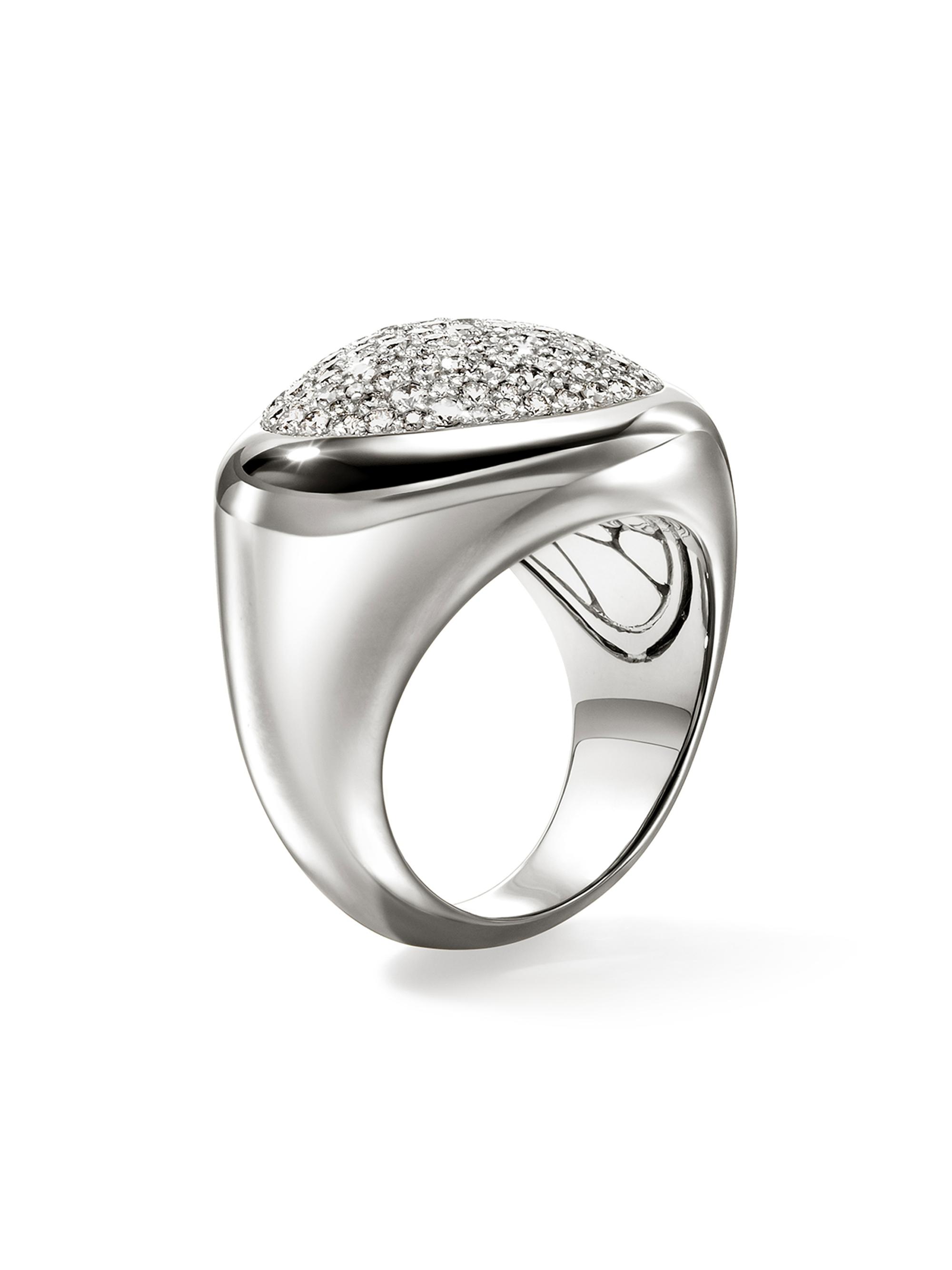 John Hardy Women's Pebble Sterling Silver & 1.6 TCW Diamond Ring - Silver