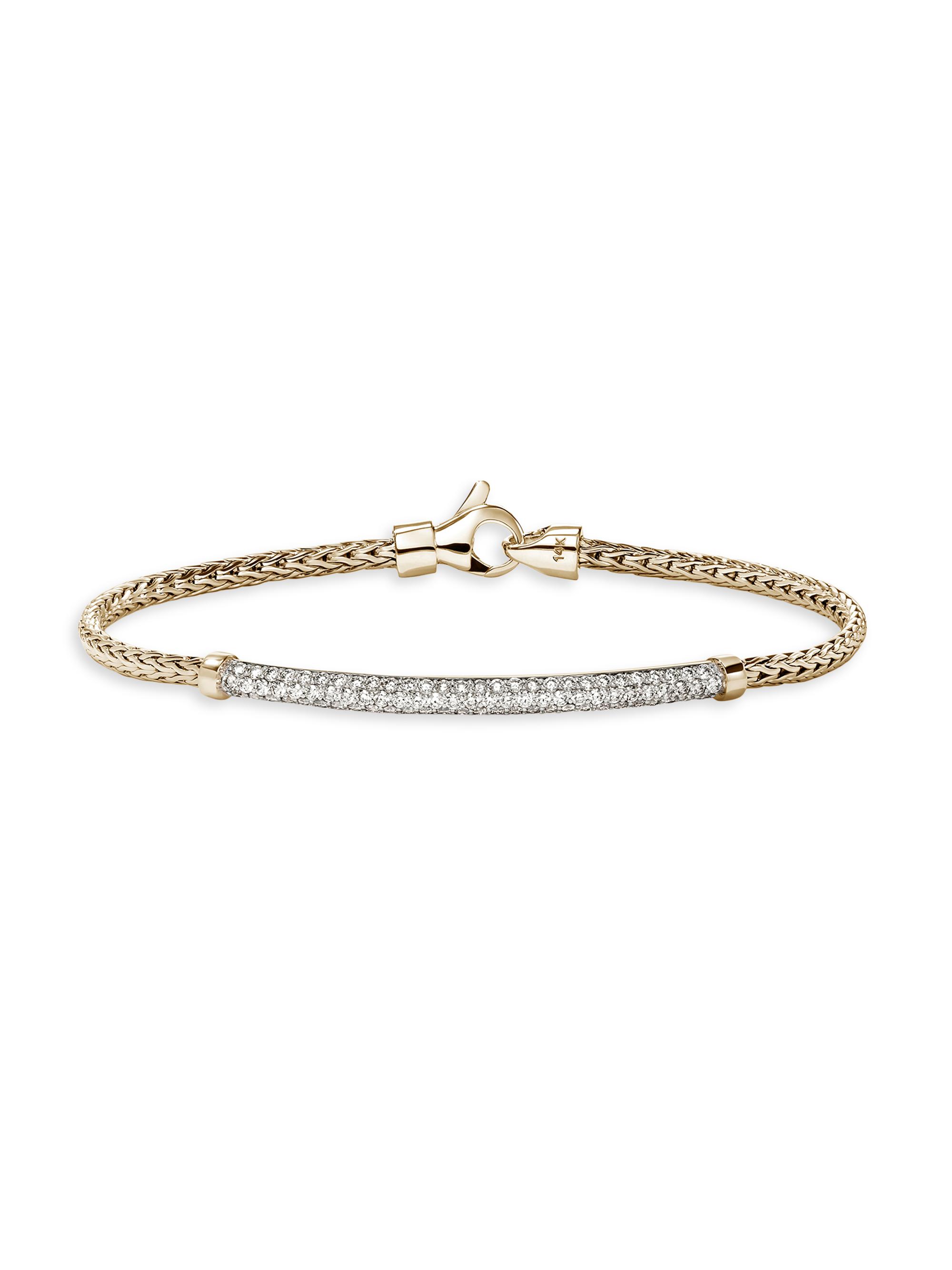 John Hardy Women's JH Essentials Pavé 14K Yellow Gold & 0.68 TCW Diamond Bracelet - Yellow Gold