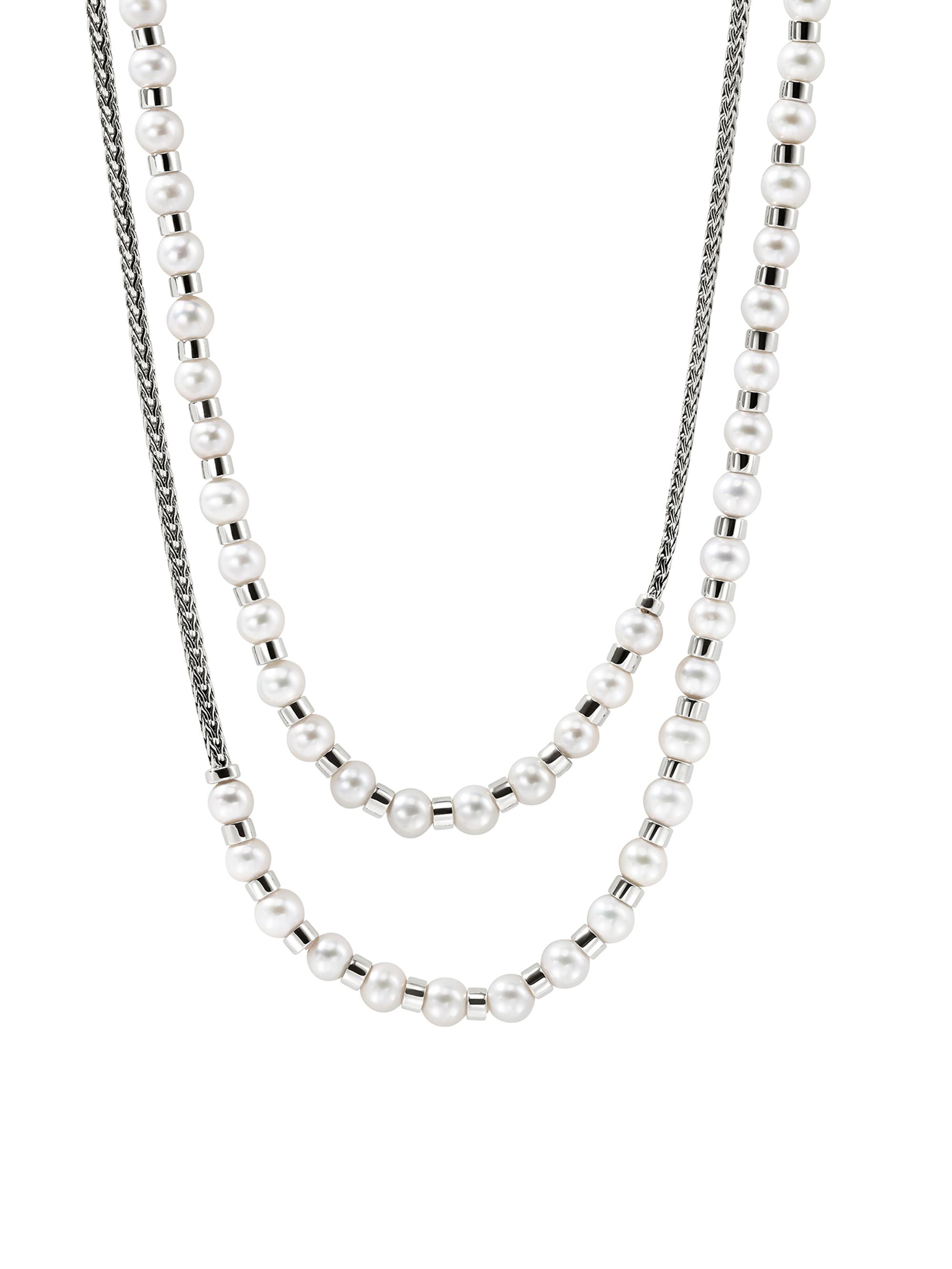 John Hardy Women's JH Essentials Sterling Silver & Cultured Freshwater Pearl Wrap Necklace - Silver