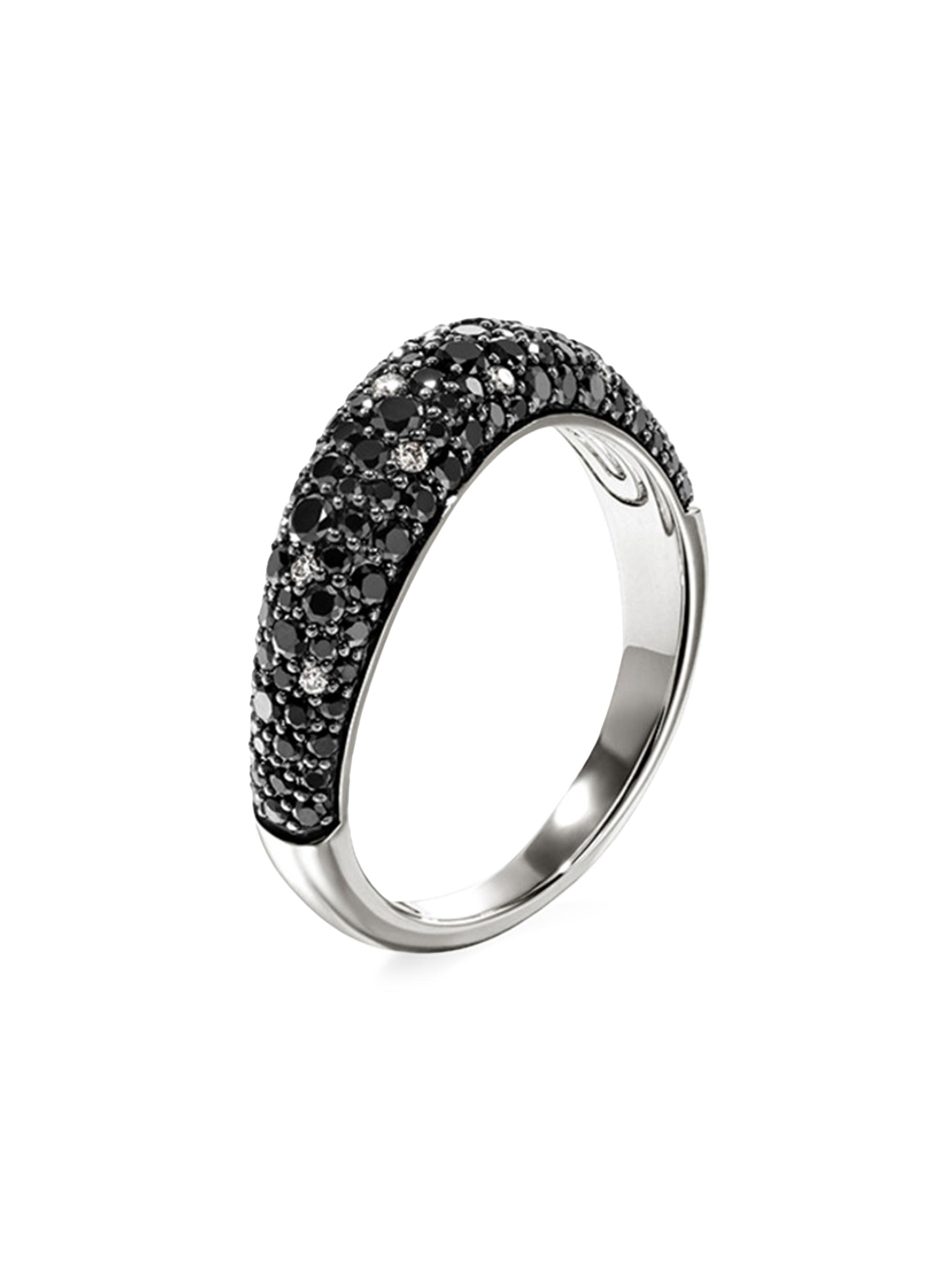 John Hardy Women's Surf Sterling Silver, Black Diamond & 0.07 TCW Ring - Silver