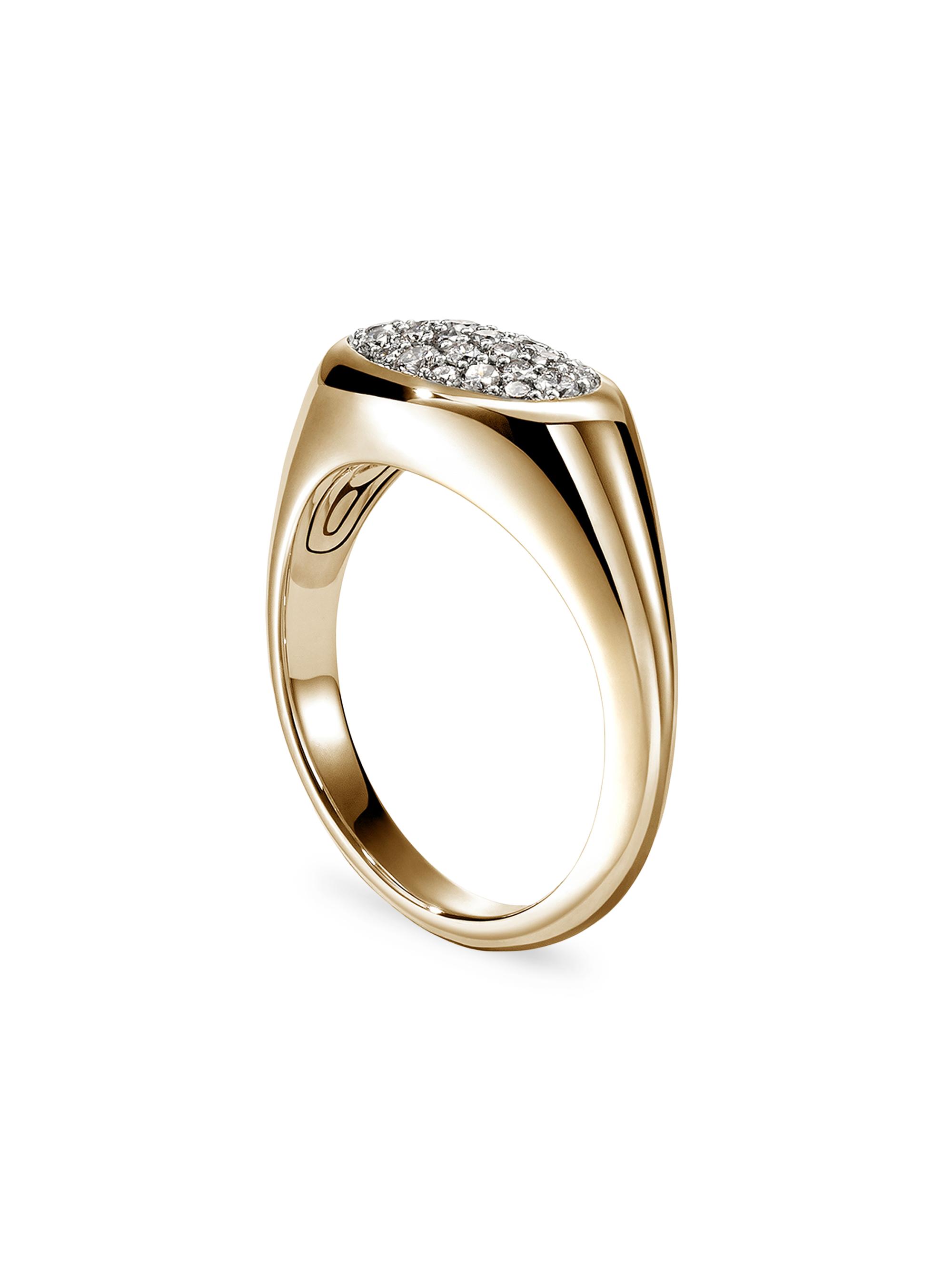 John Hardy Women's Pebble 14K Yellow Gold & 0.23 TCW Diamond Ring - Yellow Gold