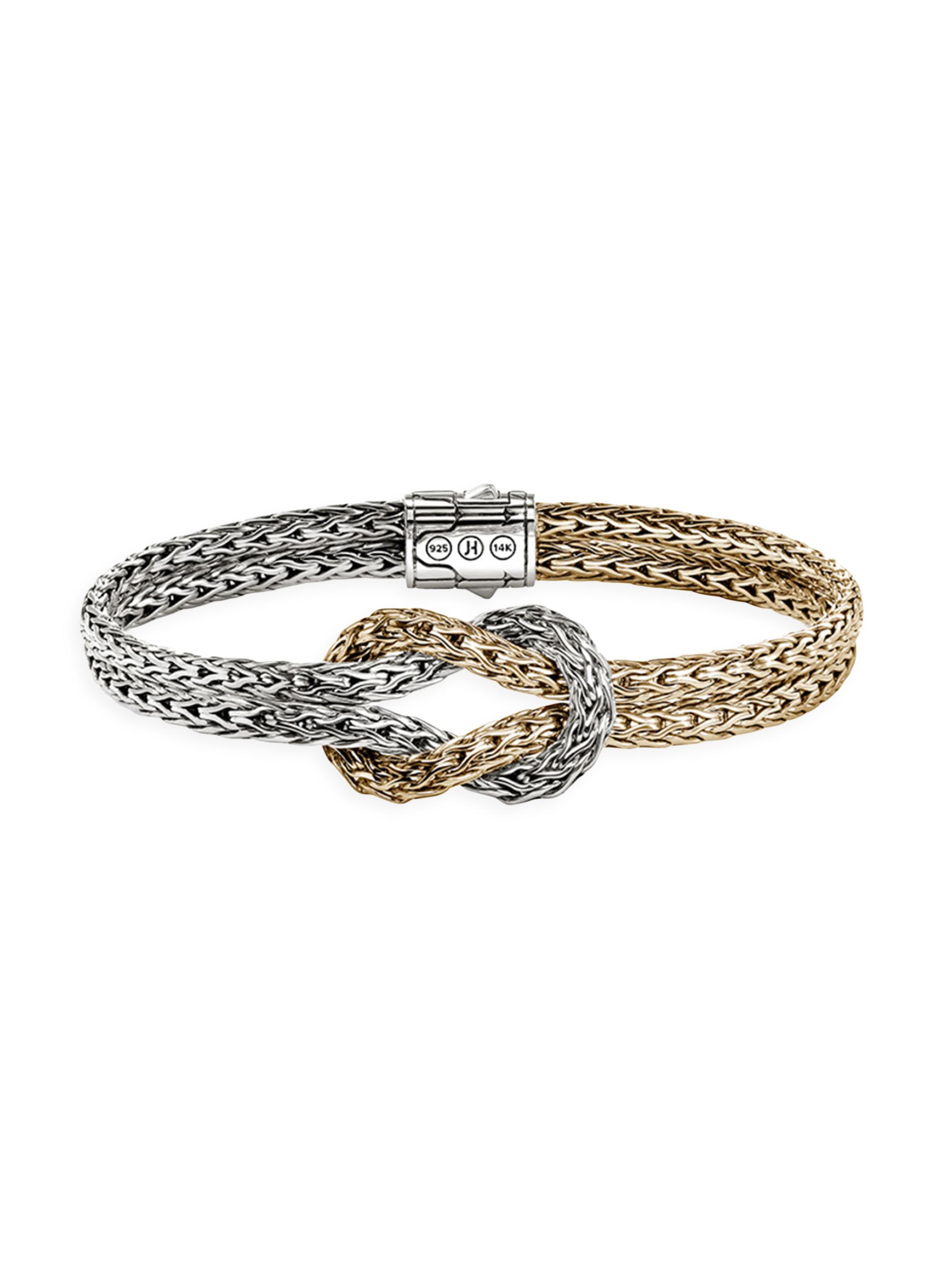 John Hardy Women's Love Knot 14K Yellow Gold & Sterling Silver Bracelet - Silver And Yellow Gold