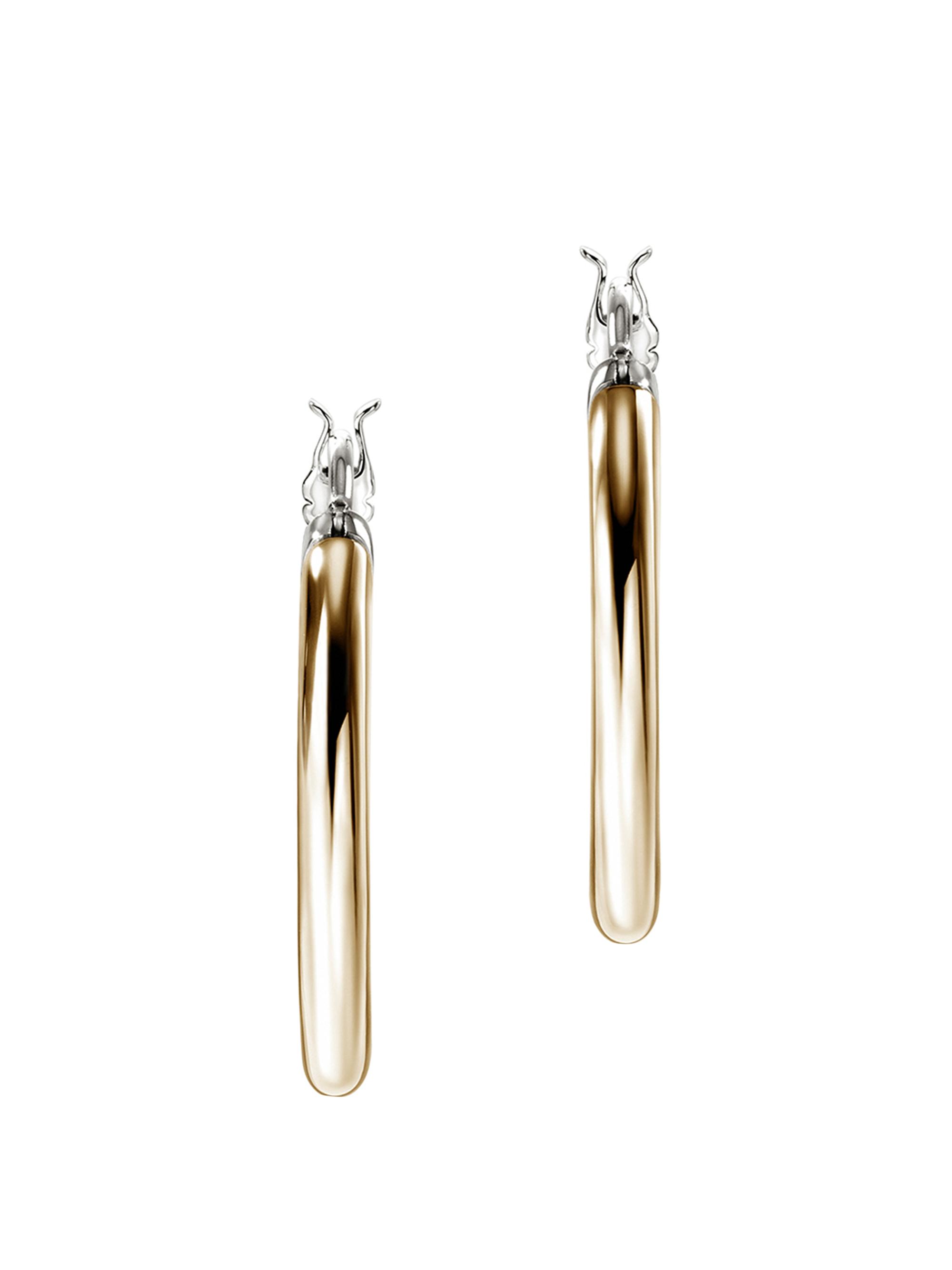 John Hardy Women's JH Essentials 14K Yellow Gold & Sterling Silver Hoop Earrings - Silver And Yellow Gold