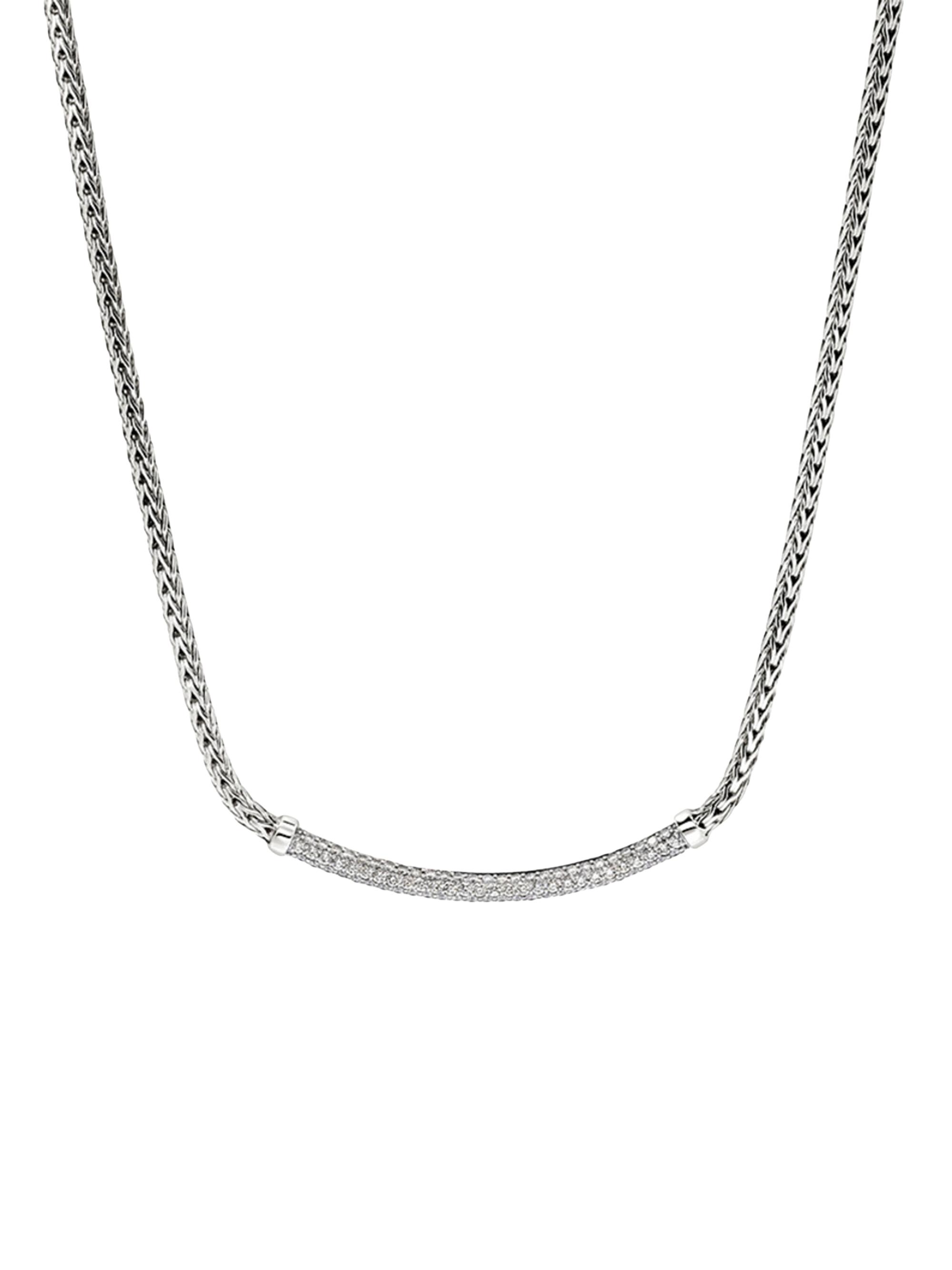 John Hardy Women's JH Essentials Sterling Silver & 0.71 TCW Diamond Pavé Necklace - Silver