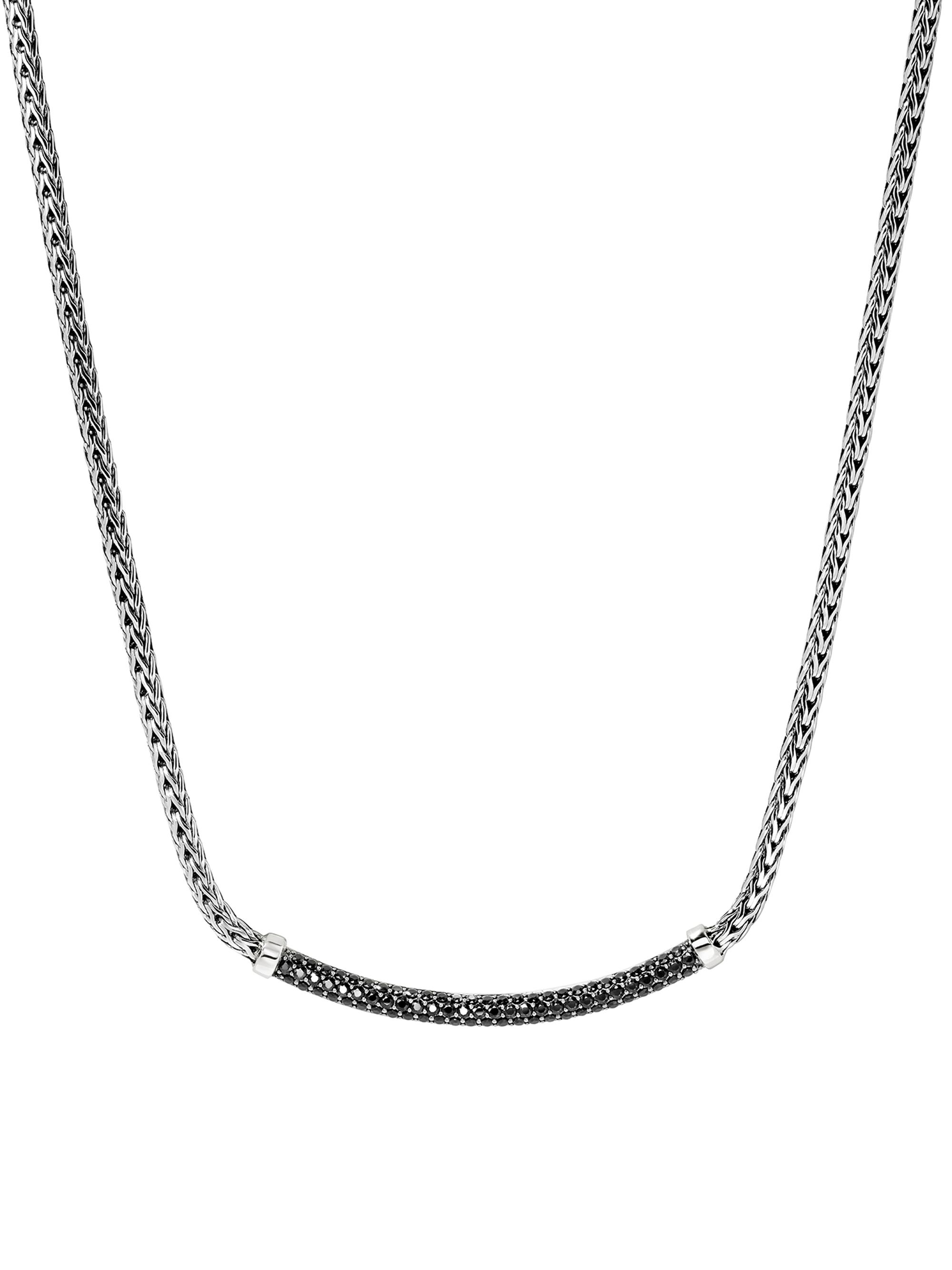 John Hardy Women's JH Essentials Pavé Sterling Silver & Black Sapphire Necklace - Silver