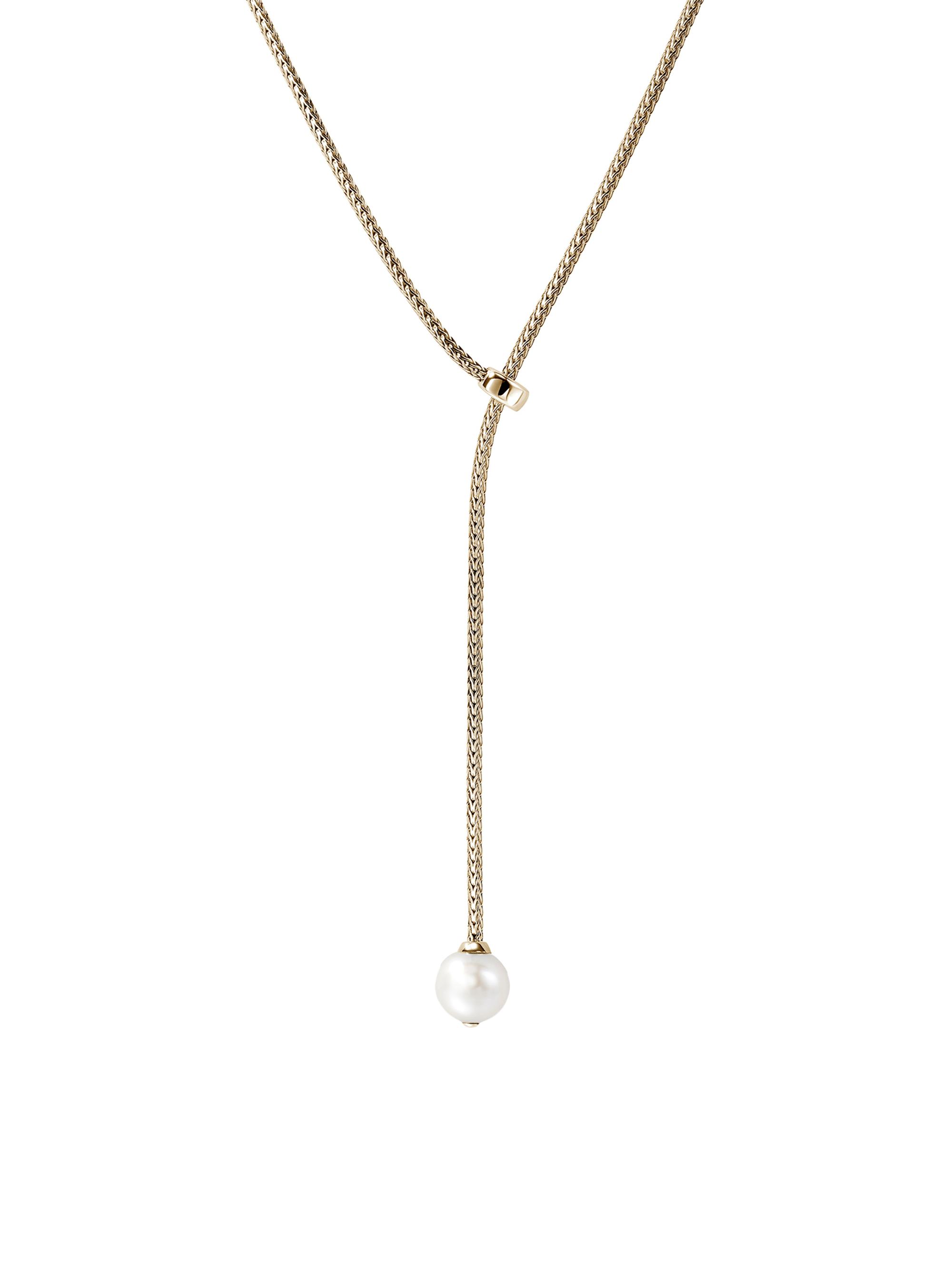 John Hardy Women's JH Essentials 14K Yellow Gold & Cultured Freshwater Pearl Lariat Necklace - Yellow Gold