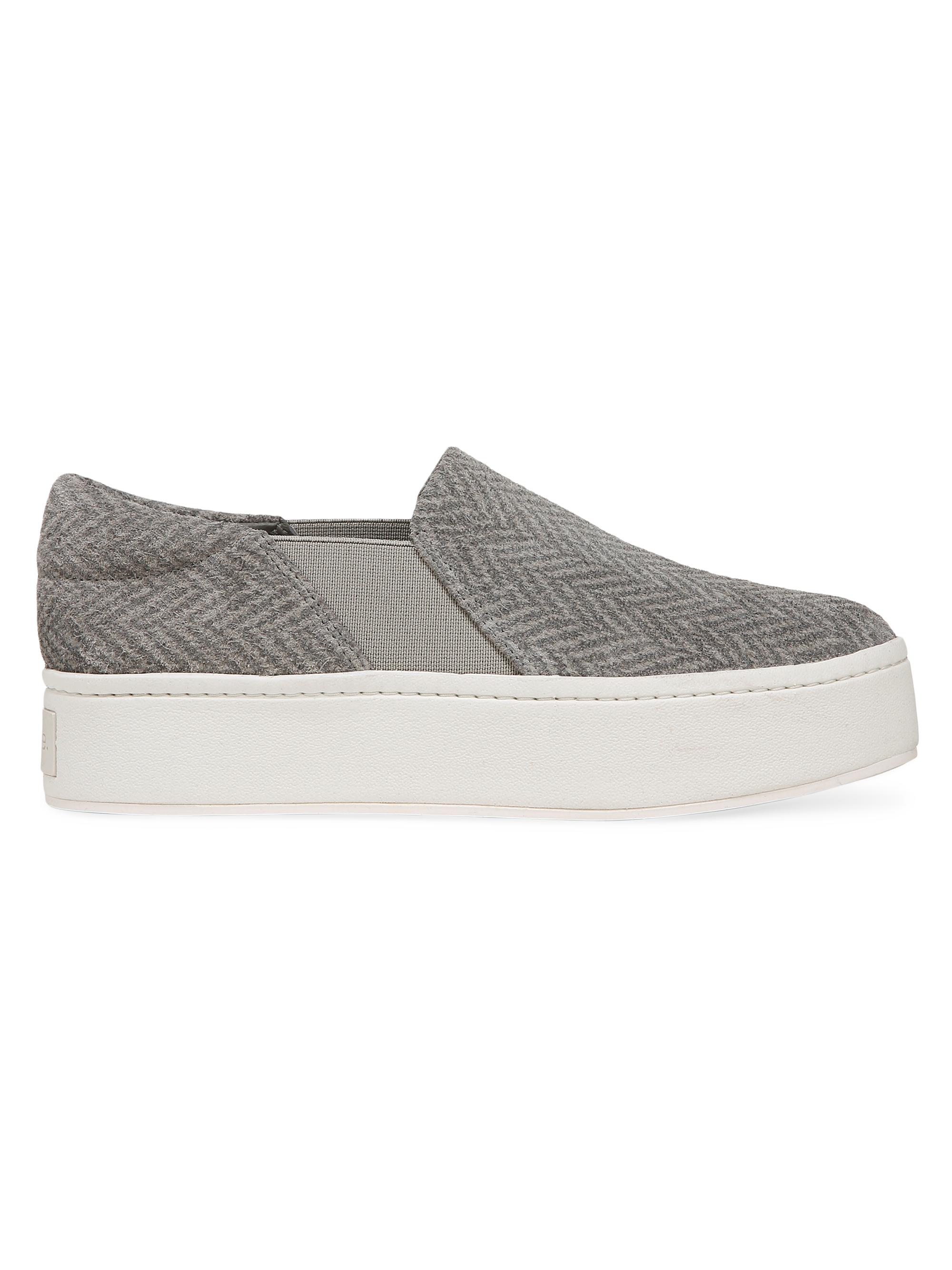 Vince Women's Warren Printed Suede Slip-On Sneakers - Fog Grey