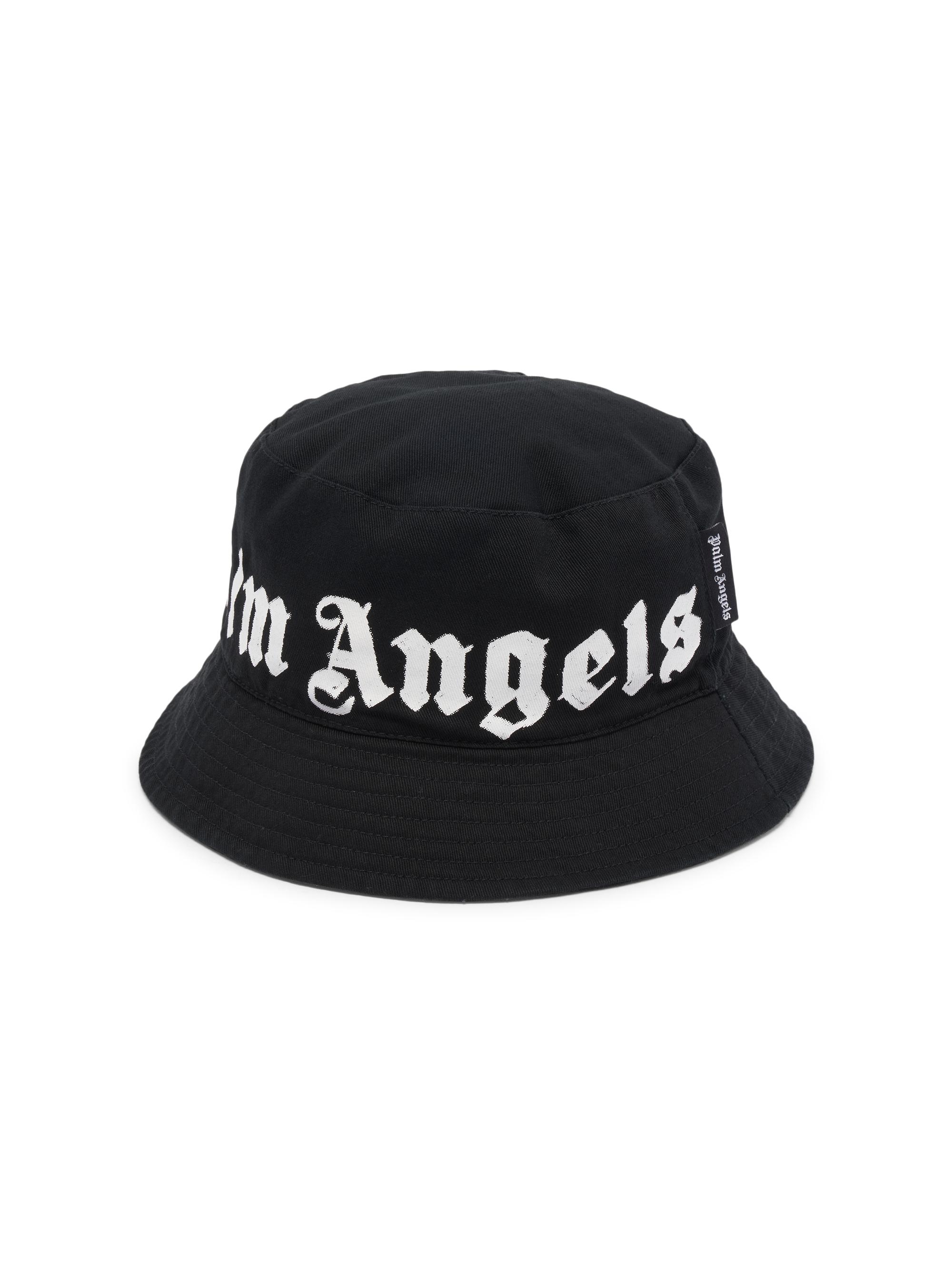 Palm Angels Men's Logo Cotton Bucket Hat - Black Off White