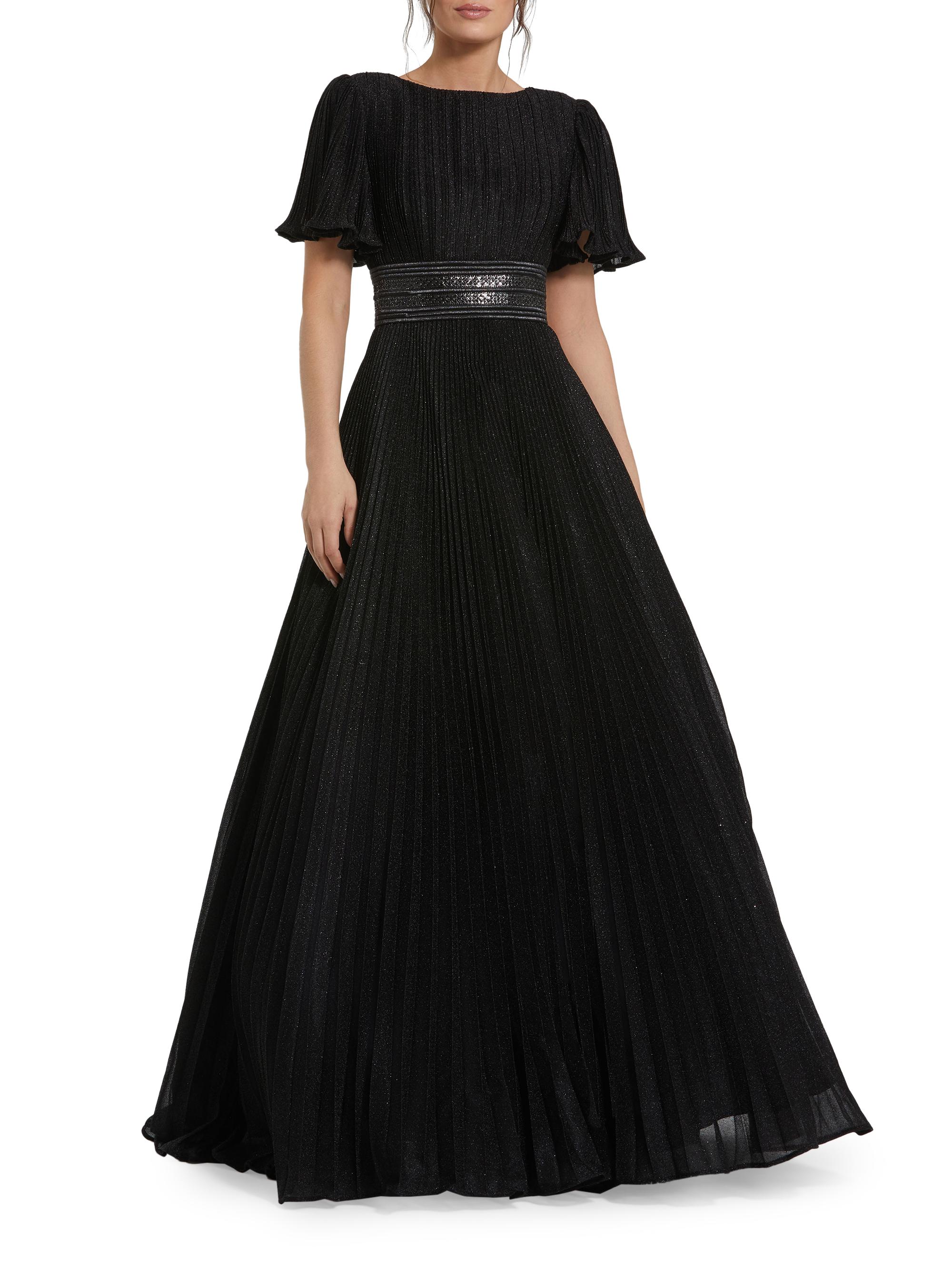 Mac Duggal Women's Pleated Georgette Ball Gown - Black