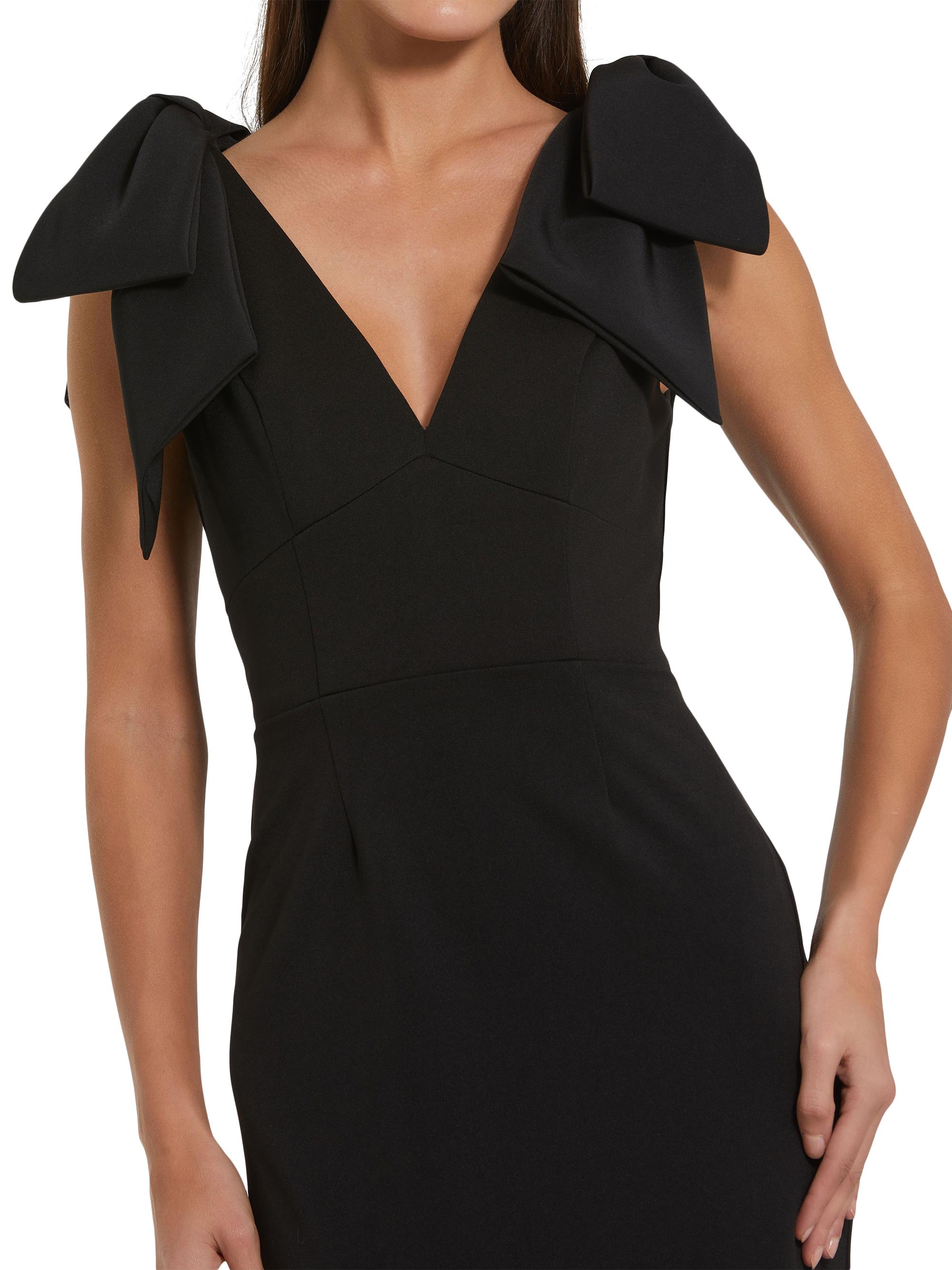 Mac Duggal Crpe Bow Shoulder Midi-Dress | Saks Fifth Avenue