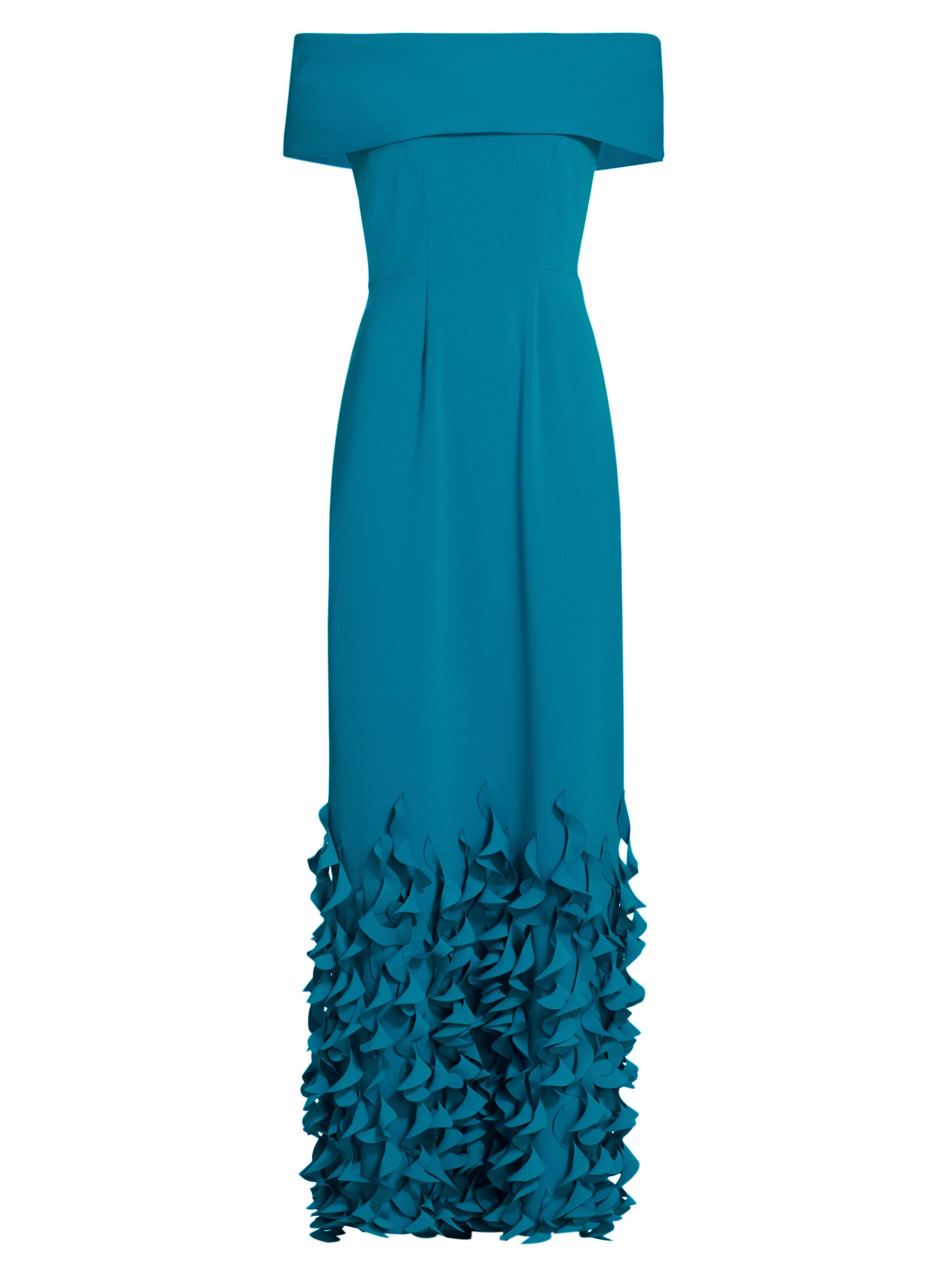 Catherine Regehr Women's Crepe Off-The-Shoulder Sheath Gown - Peacock