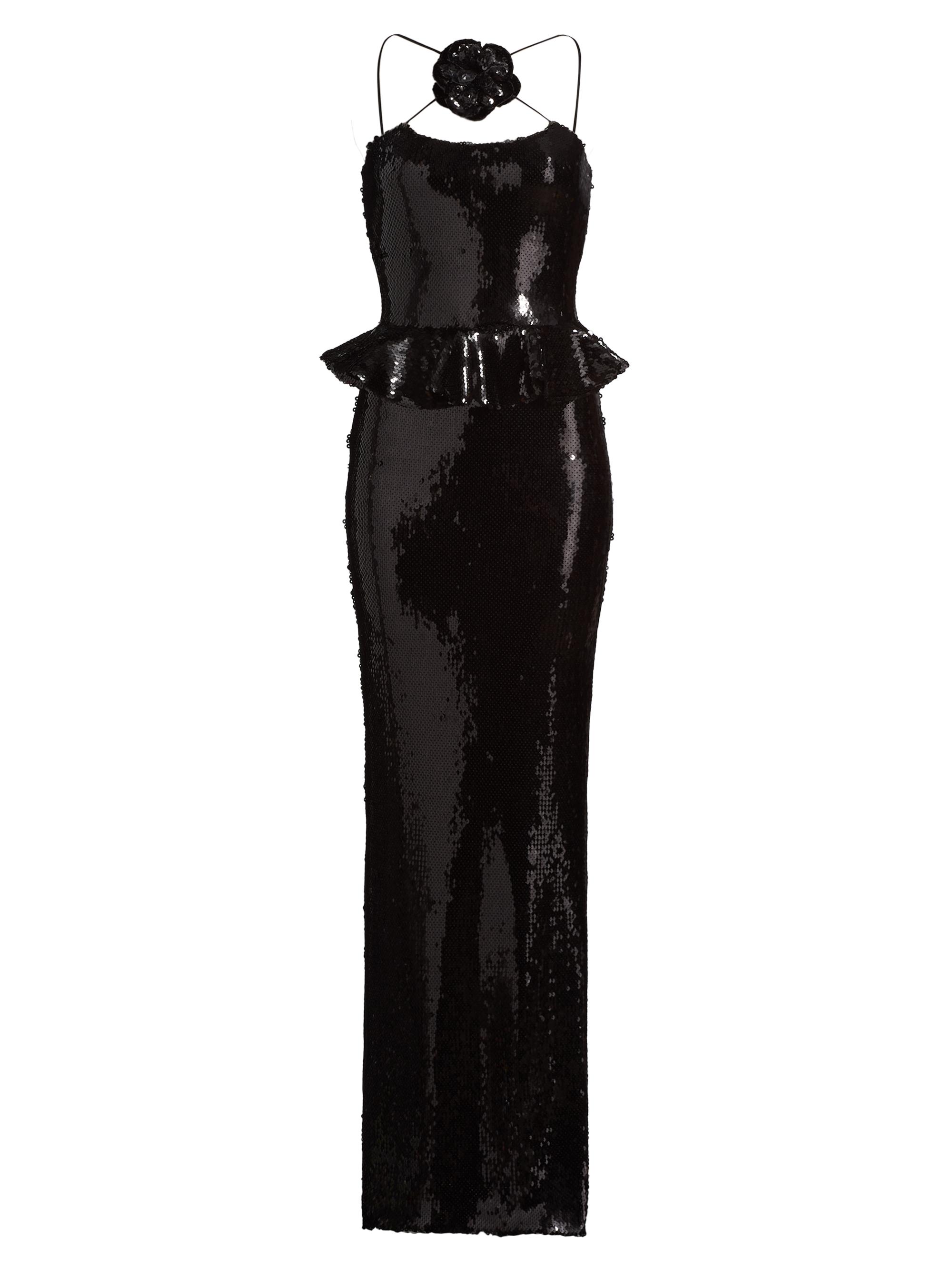 Rodarte Women's Sequined Peplum Gown - Black